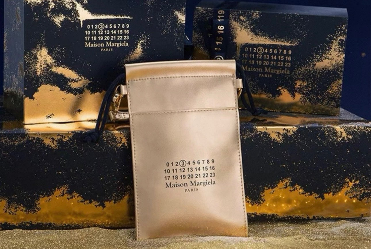 Maison Margiela Golden Premium Pouch With Shoulder Strap And Lazy Sunday Morning Hand Lotion 15ML