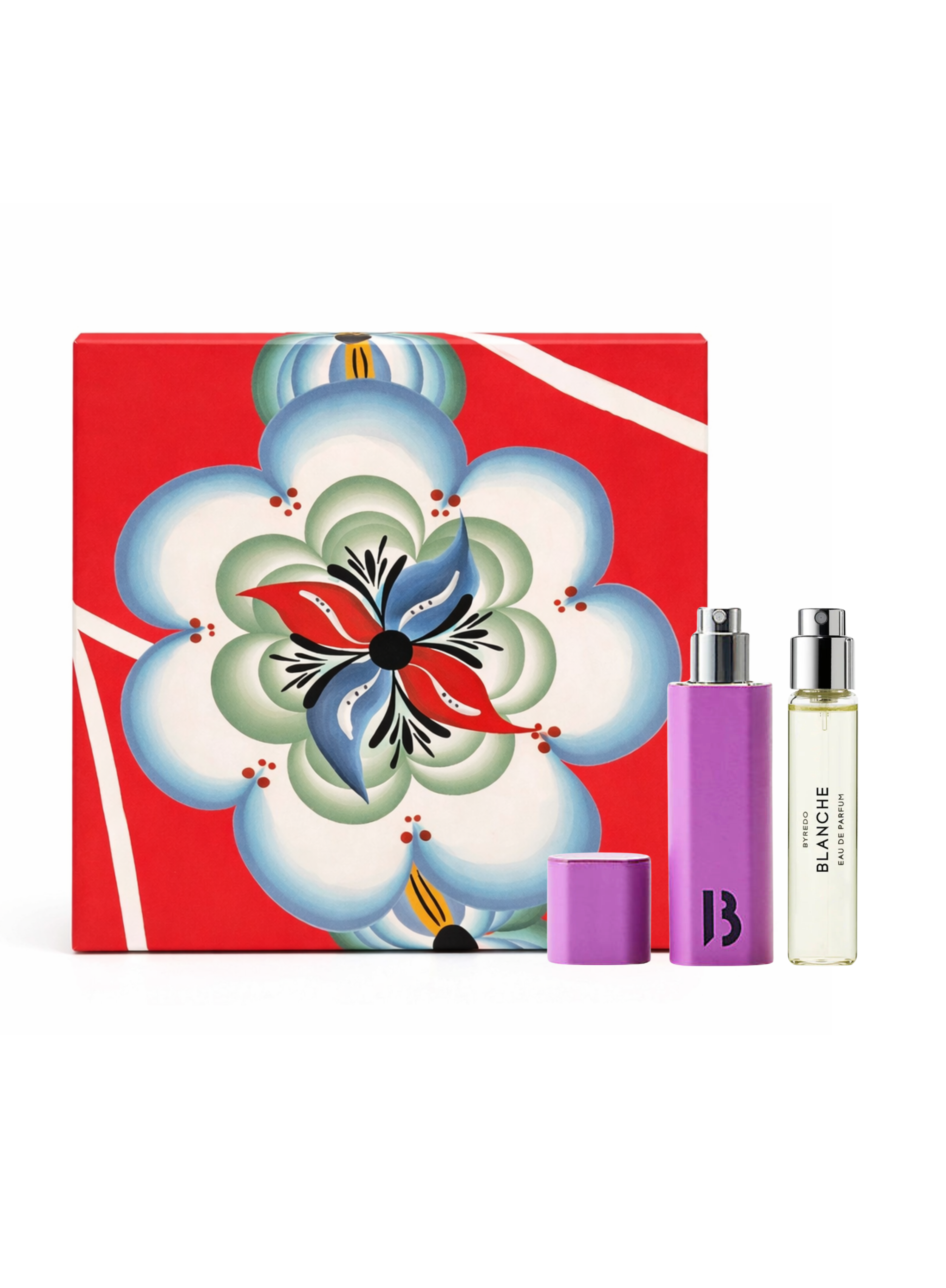 BYREDO Blanche 12 მლ – იისფერი ქეისის სასაჩუქრე სეტი