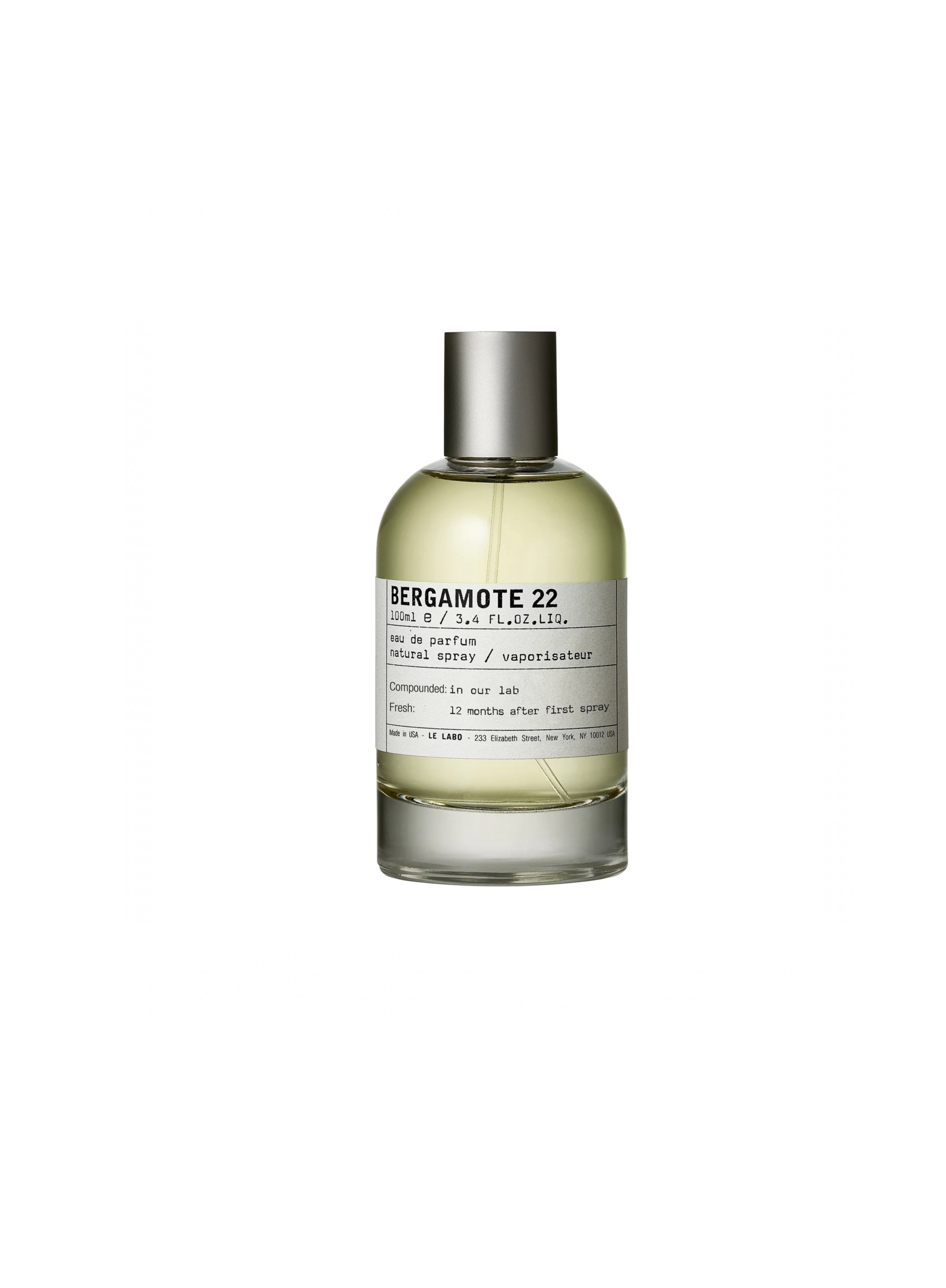 Le Labo Bergamote 22 Eau de Parfum 50ml Original Perfume Bottle on White Background
