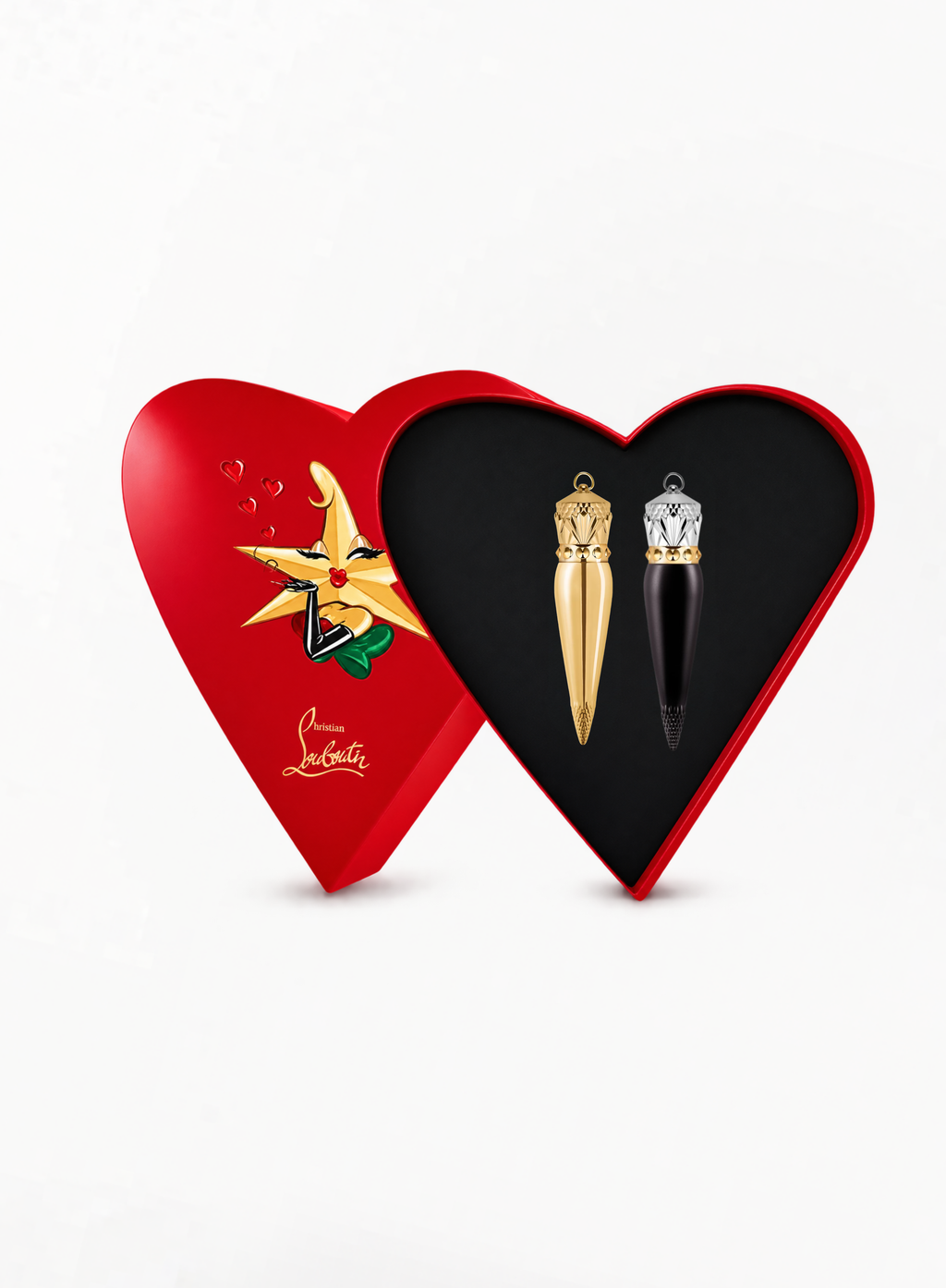 CHRISTIAN LOUBOUTIN  ტუჩსაცხის დუო სეტი - Satin Lipstick Grenade Love (816) & Velvet Matte Lipstick Red Dramadouce (001M)