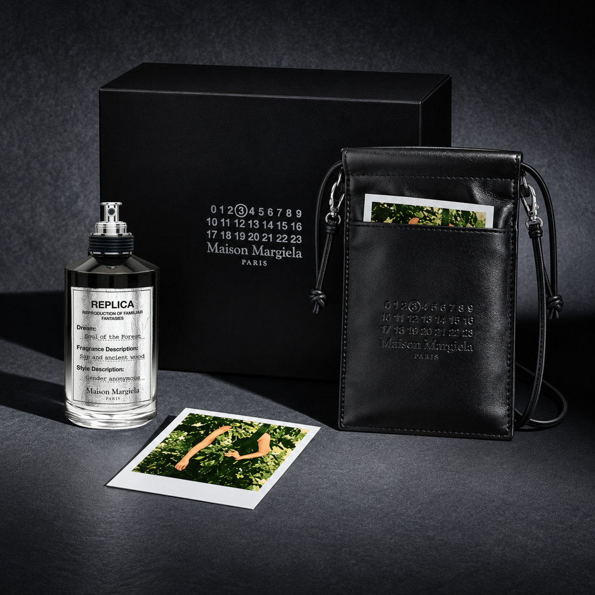 MAISON MARGIELA REPLICA ლიმიტირებული შავი ჩანთა ტყავის ეფექტით 19.5x12სმ