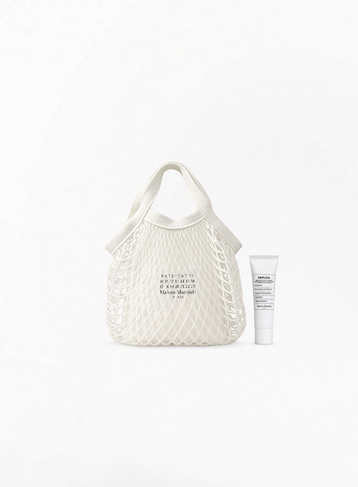 MAISON MARGIELA REPLICA Mesh ჩანთა ზომა 25x25სმ + ხელის დასაბანი გელი 15მლ