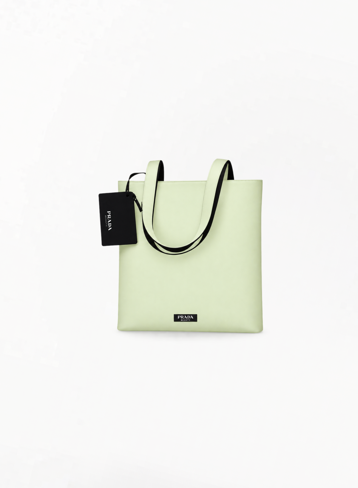 PRADA ორმხრივი კოსმეტიკის ტოუტ-ჩანთა – შავი და ნეონისფერი მწვანე 37x36სმ