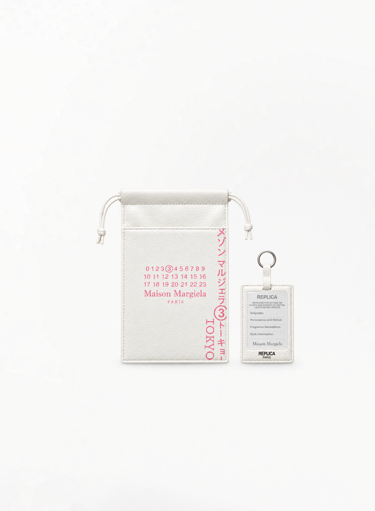 MAISON MARGIELA REPLICA SPRINGTIME IN A PARK Exclusive Tokyo Collection Pouch 19.5x12cm And Keychain Tag