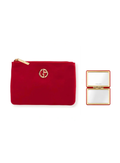 Giorgio Armani Satin Cosmetic Bag – Red Edition 15x11cm And Red Premium Mirror
