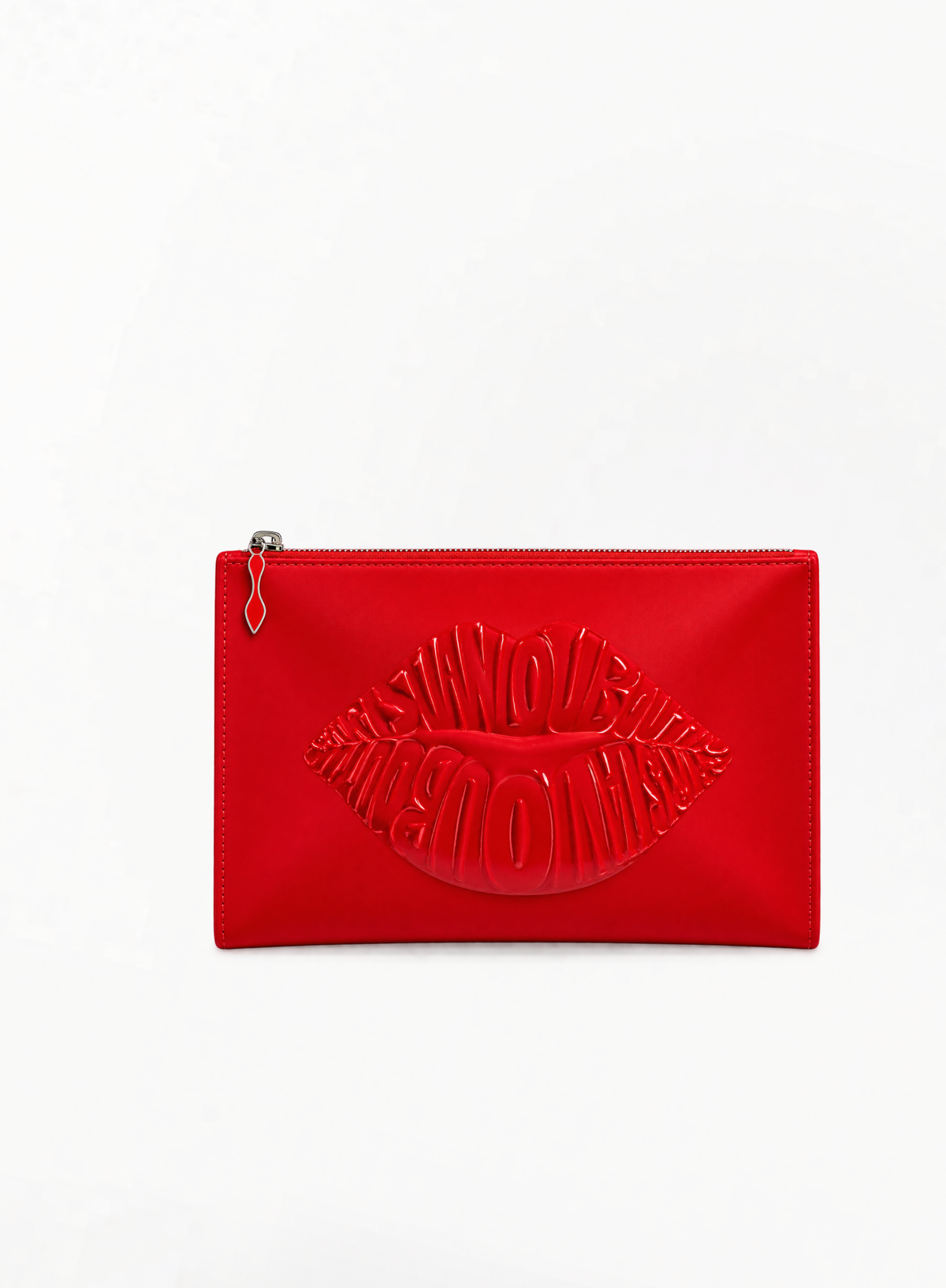 CHRISTIAN LOUBOUTIN ლიმიტირებული გამოშვების წითელი კოსმეტიკის ჩანთა