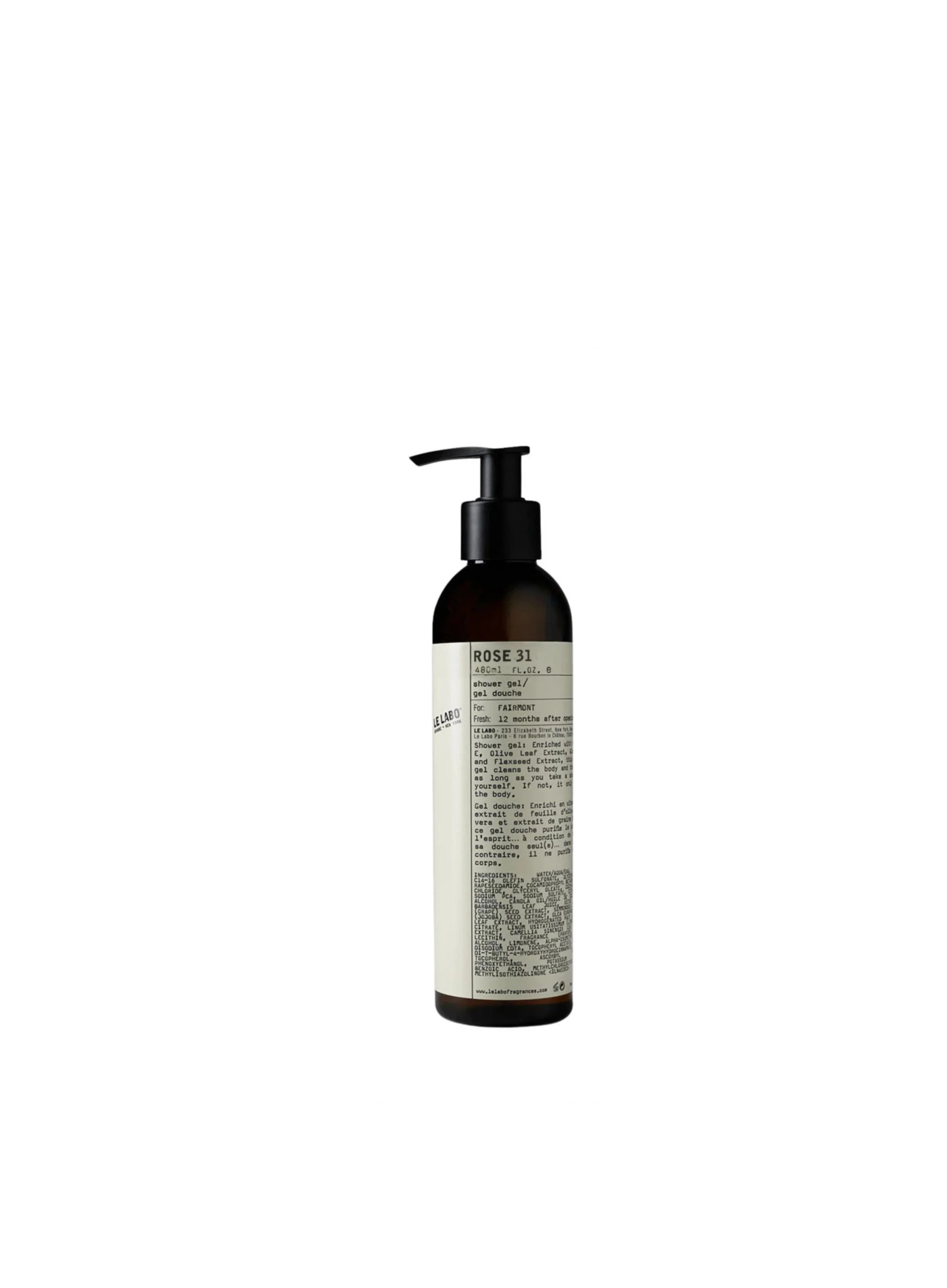 LE LABO ROSE 31 SHOWER GEL 480ML (FOR: FAIRMONT HOTEL)