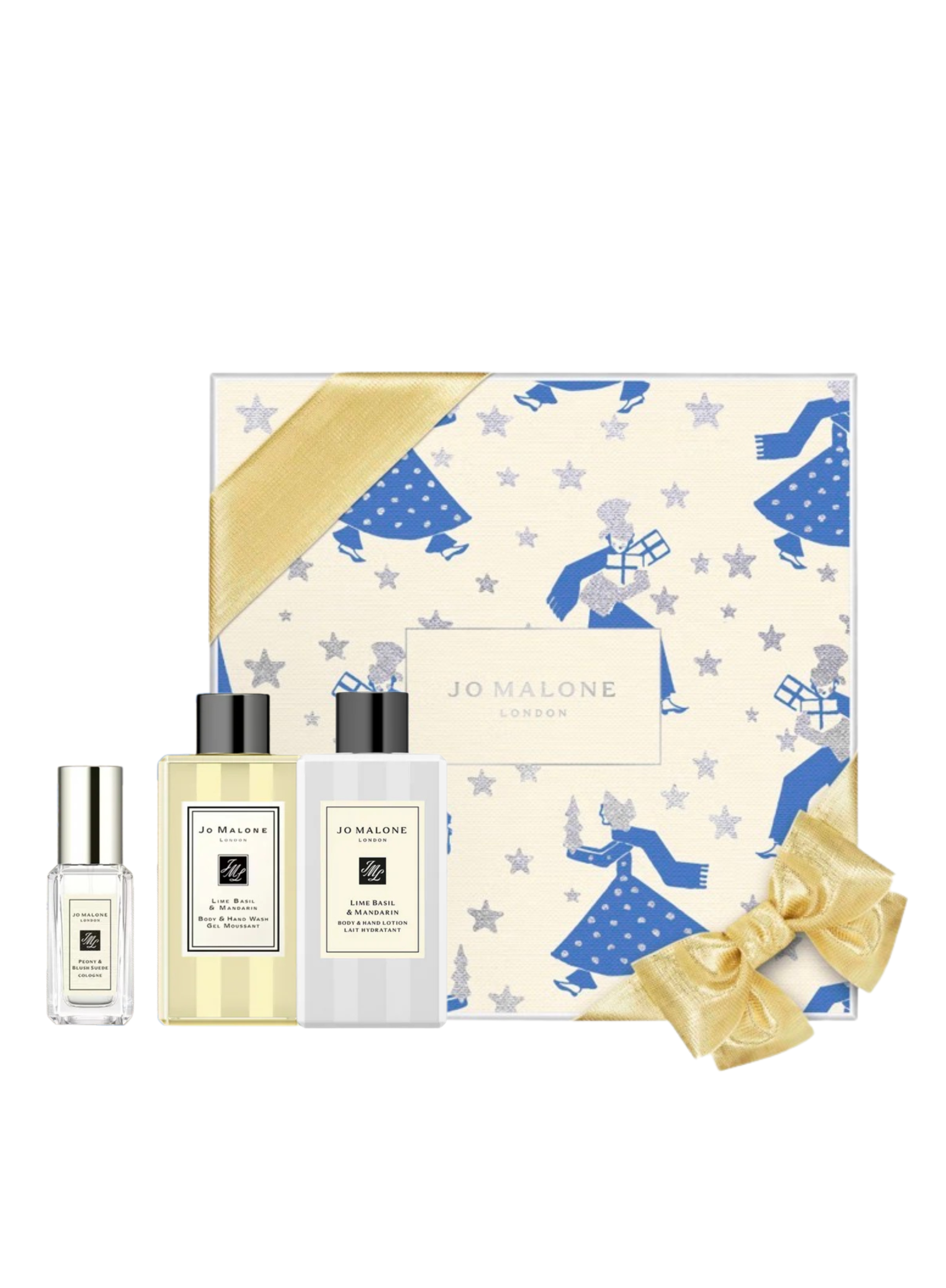 Jo Malone PEONY & BLUSH SUEDE 9ML And LIME BASIL & MANDARIN BODY & HAND LOTION 75ML / LIME BASIL & MANDARIN BODY & HAND WASH 75ML/