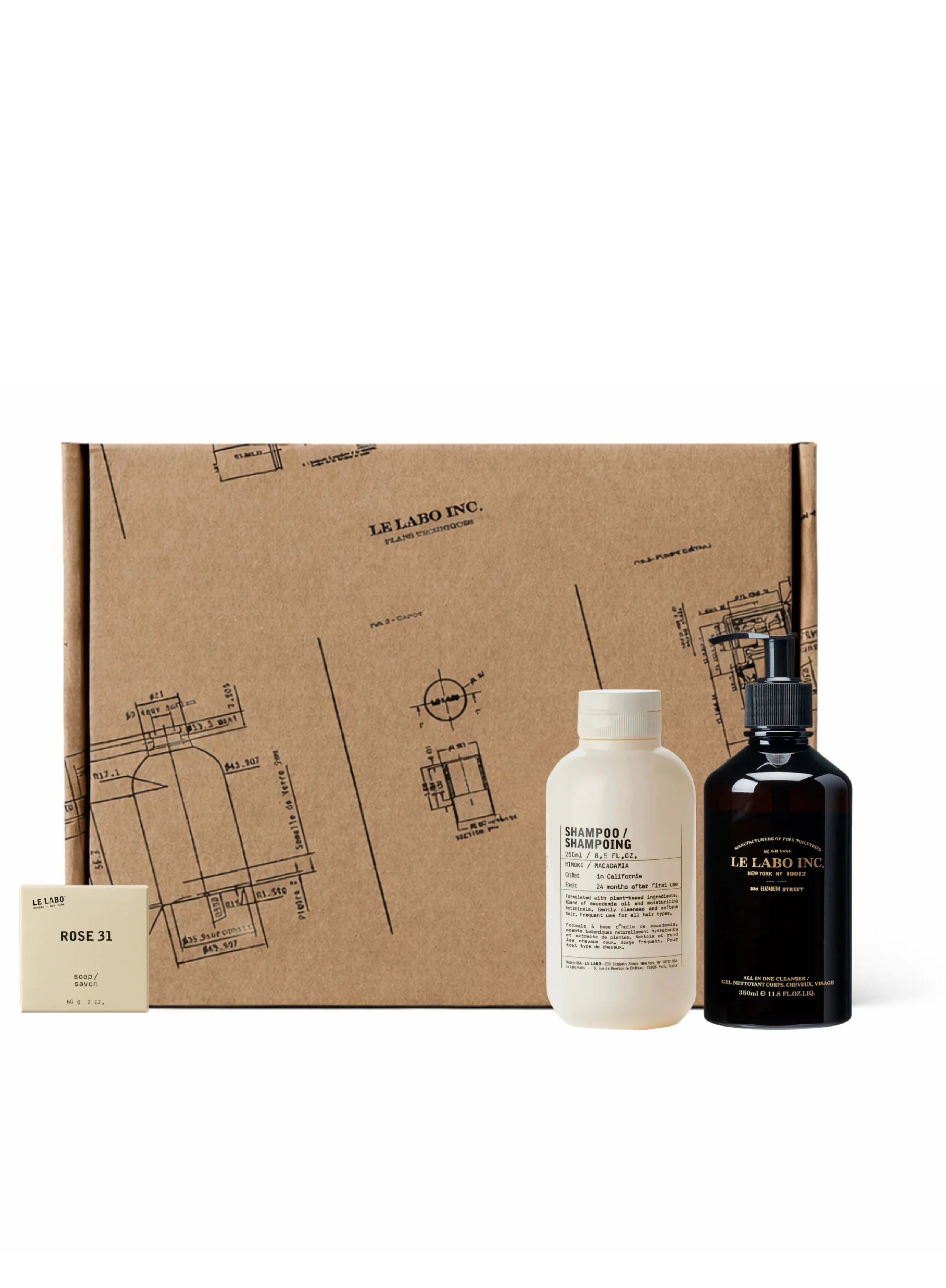 Le Labo Ultra-Limited Gift Set – Rose 31 Body Bar 60g / Hinoki Shampoo/ All-in-One Cleanser