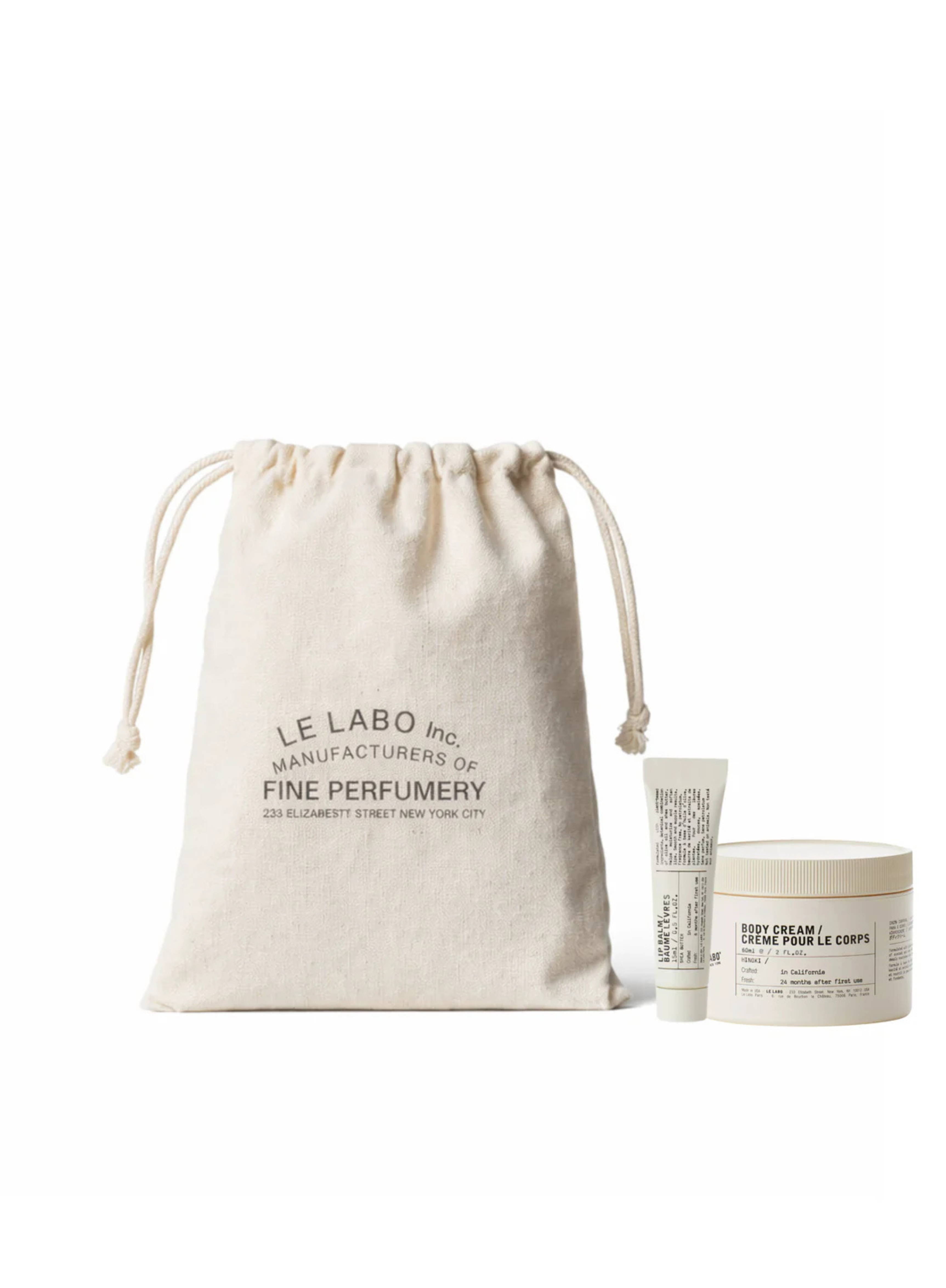 Le Labo Care Set – Lip Balm, Hinoki Body Cream