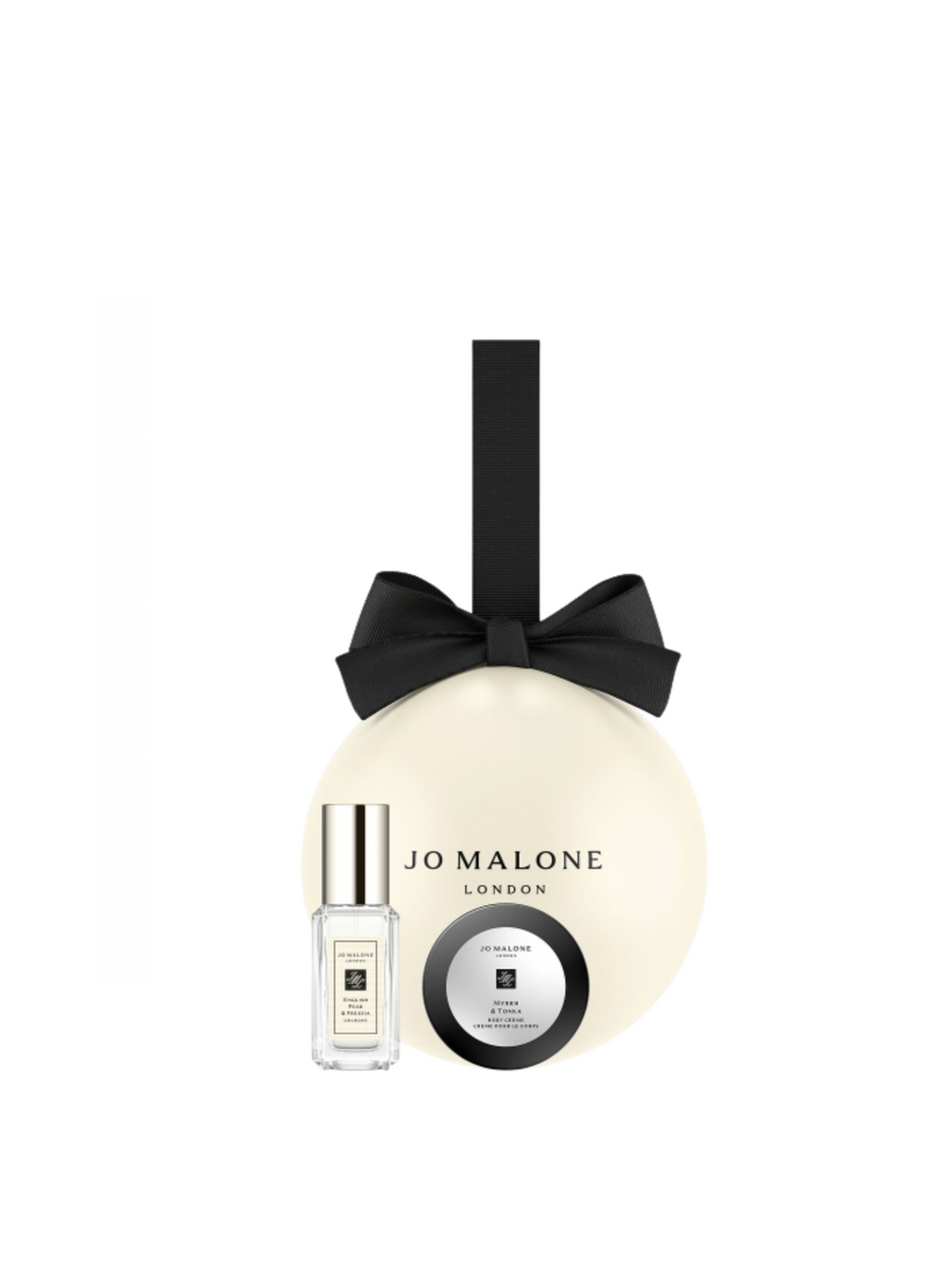 Jo Malone სასაჩუქრე სეტი – English Pear & Freesia 9მლ და Myrrh & Tonka სხეულის კრემი