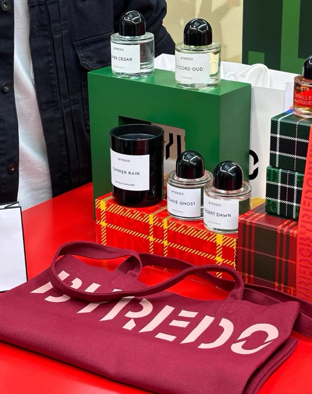 BYREDO Burgundy Canvas Tote Bag 30x25cm