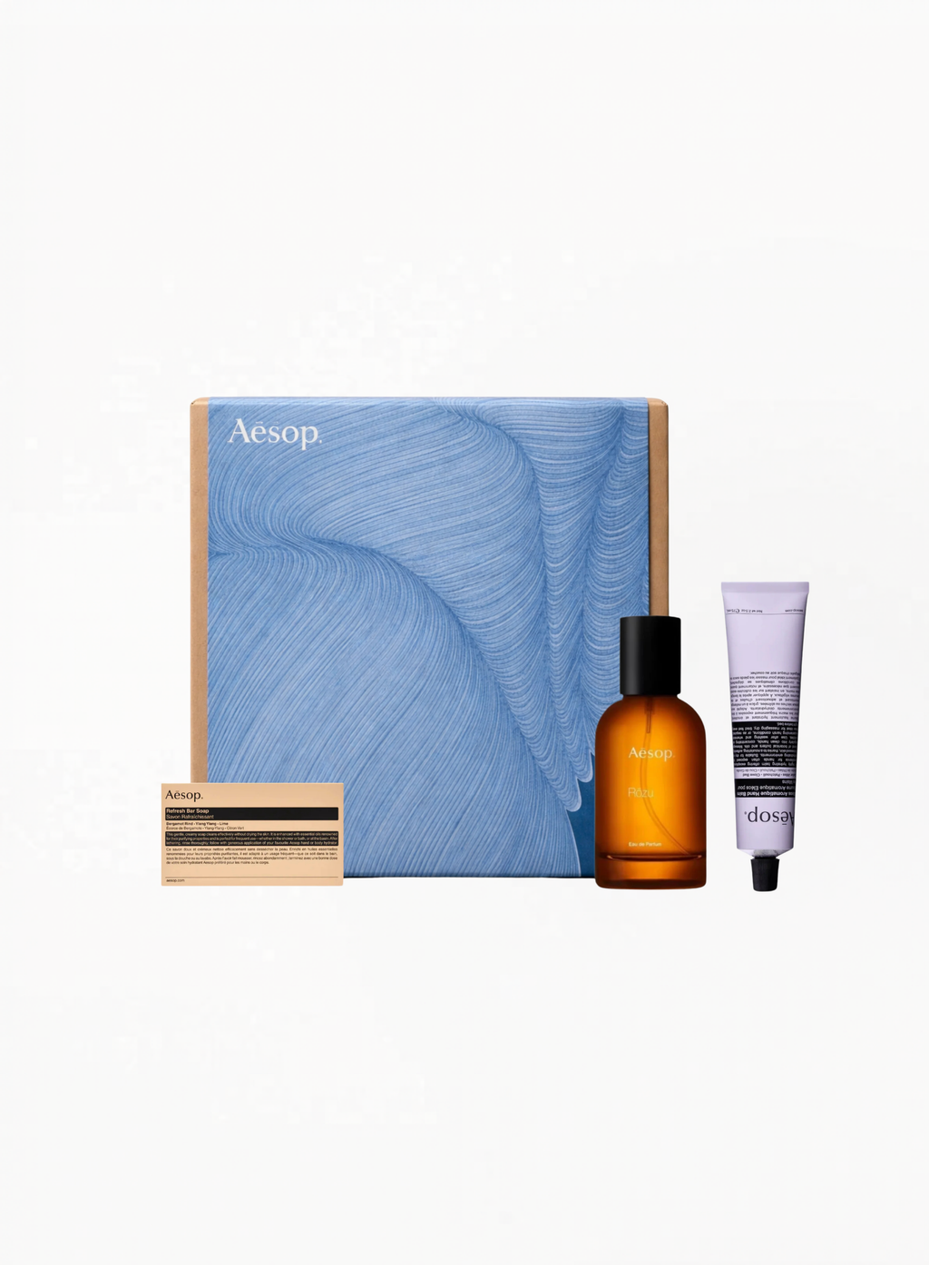 1. Aesop Rōzu Eau de Parfum 50ML and Reverence Aromatique Hand Balm Trio gift set by Aesop at Exquisite

2. Aesop Rōzu Eau de Parfum 50ML with Reverence Aromatique Hand Balm Trio luxury gift set at Exquisite

3. Authentic Aesop Rōzu Eau de Parfum 50ML and Reverence Aromatique Hand Balm Trio available at Exquisite

4. Aesop fragrance and hand balm trio gift set featuring Rōzu Eau de Parfum 50ML at Exquisite

5. Luxury Aesop Rōzu Eau de Parfum and Reverence Aromatique Hand Balm Trio gift box at Exquisite
