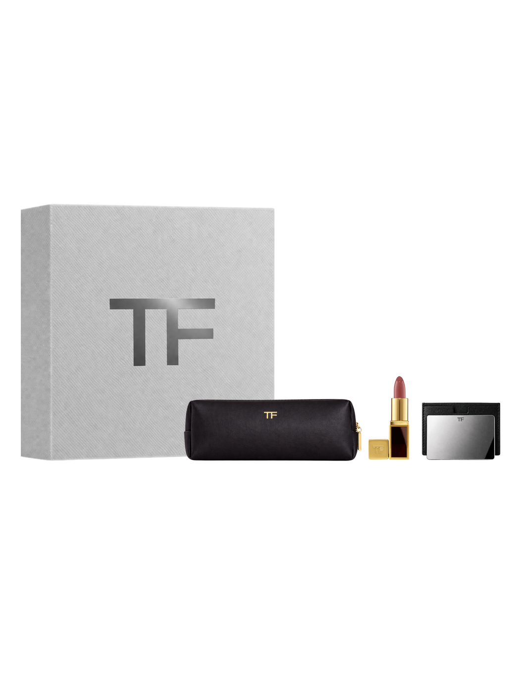 Tom Ford Limited Edition Set Trio Bag / Lipstick Mini N3 And Black Mirror
