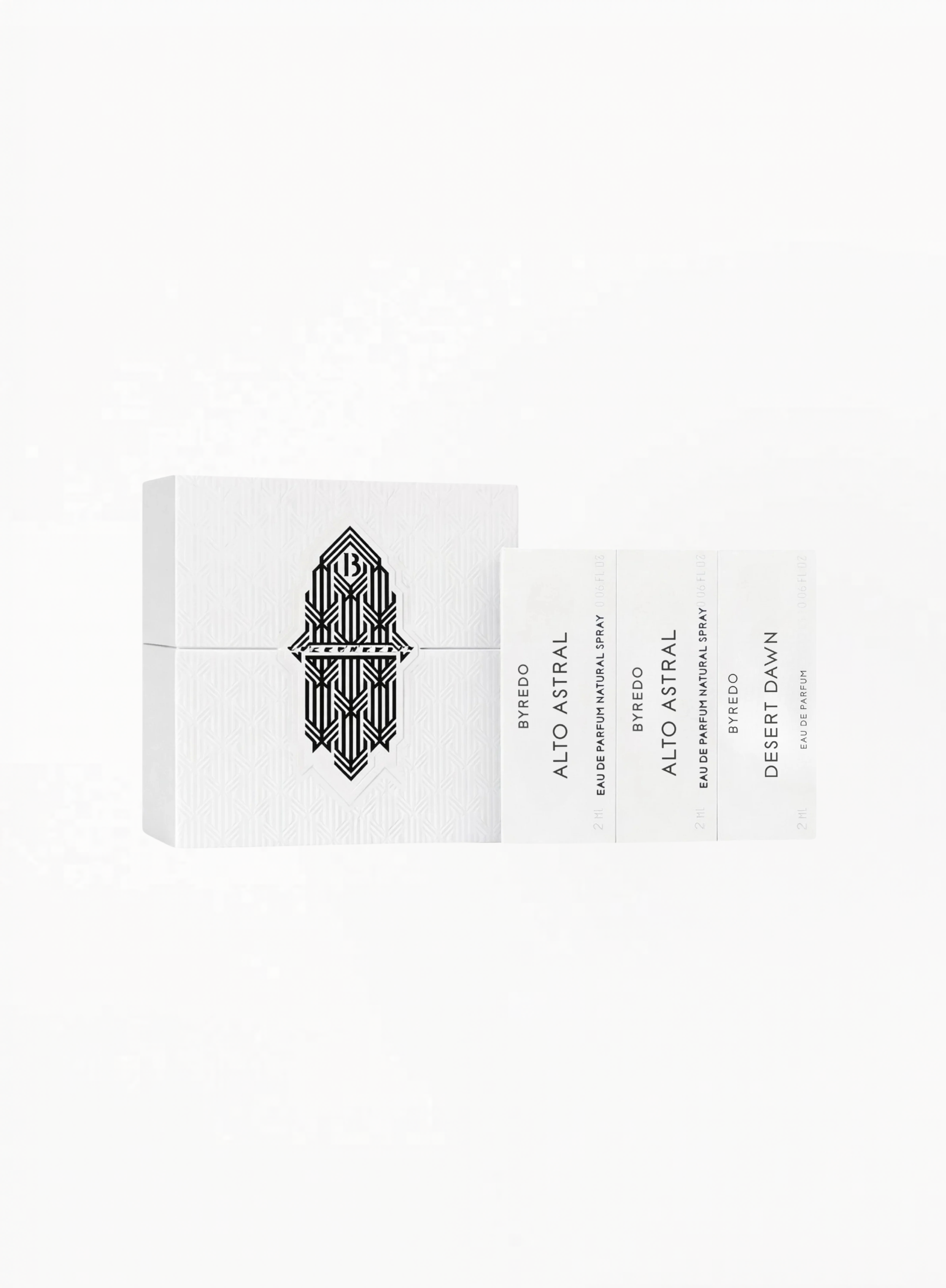 BYREDO Alto Astral Eau de Parfum (x2) & Desert Dawn Eau de Parfum (x1) — 3 × 2ml Discovery Set