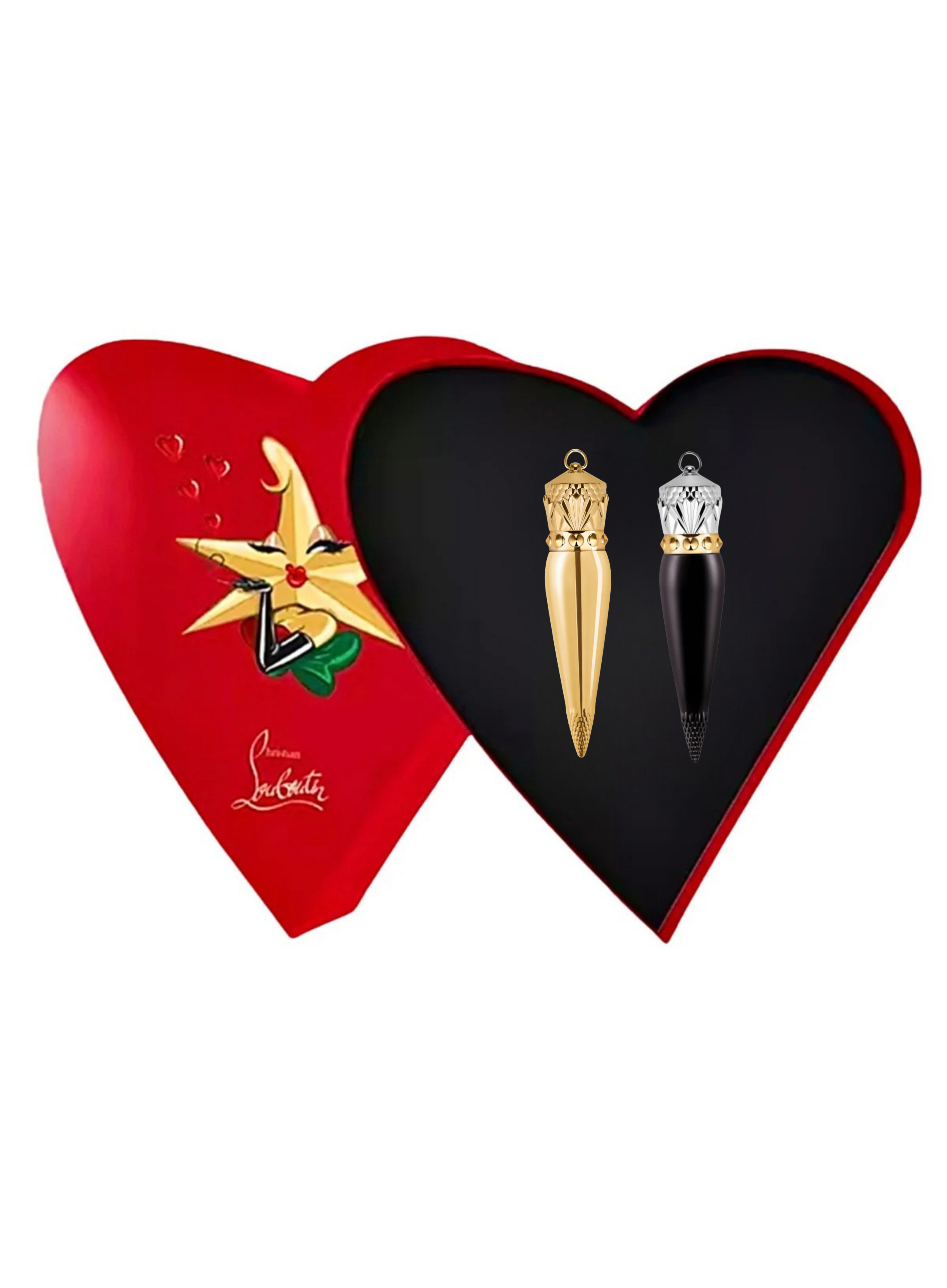 Christian Louboutin ტუჩსაცხის დუო სეტი - Satin Lipstick Grenade Love (816) & Velvet Matte Lipstick Red Dramadouce (001M)