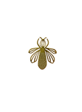 Guerlain Bee Crystal Brooch on a white background — gold-tone bee with sparkling crystals.