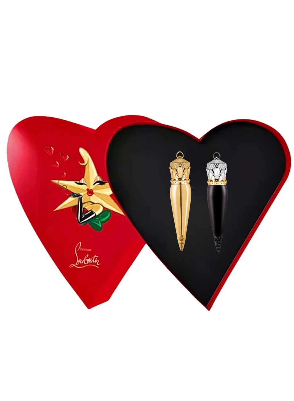 Christian Louboutin ტუჩსაცხის დუო სეტი - Satin Lipstick Grenade Love (816) & Velvet Matte Lipstick Red Dramadouce (001M)