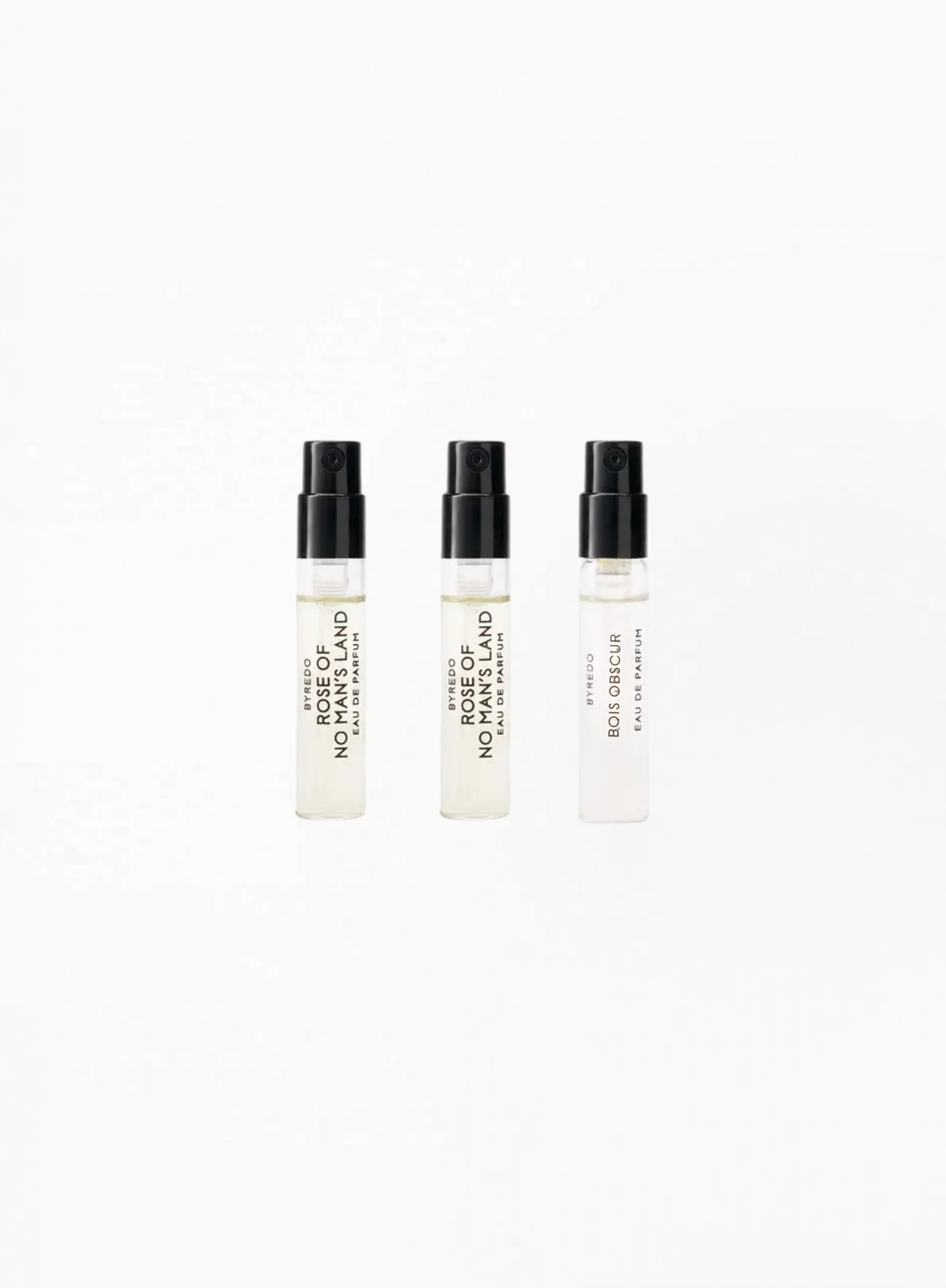 BYREDO Rose of No Man’s Land Absolu de Parfum (x2) & Bois Obscur (x1) – 3 × 2ml Discovery Set