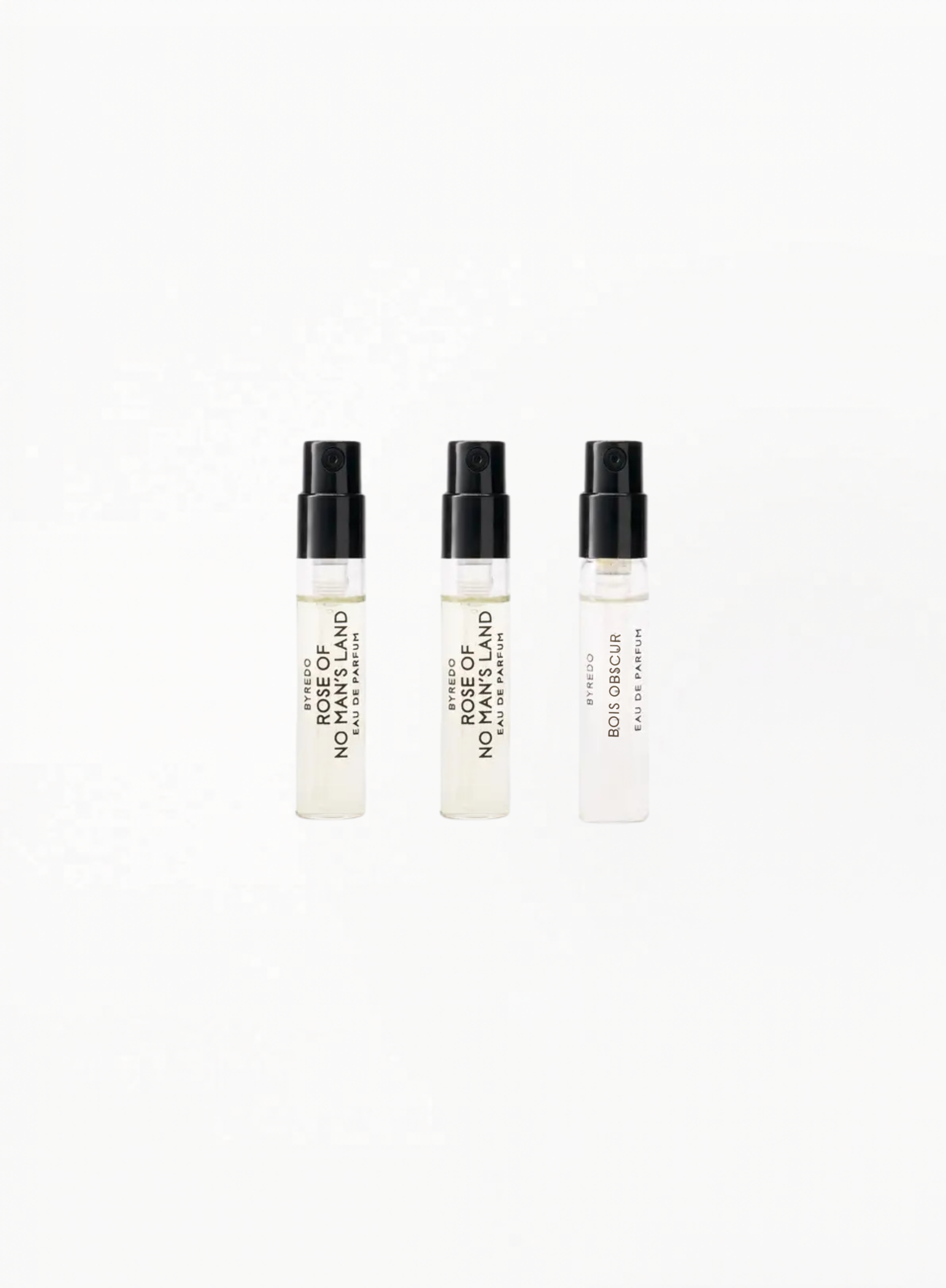 BYREDO Rose of No Man’s Land Absolu de Parfum (x2) & Bois Obscur (x1) – 3 × 2ml Discovery Set