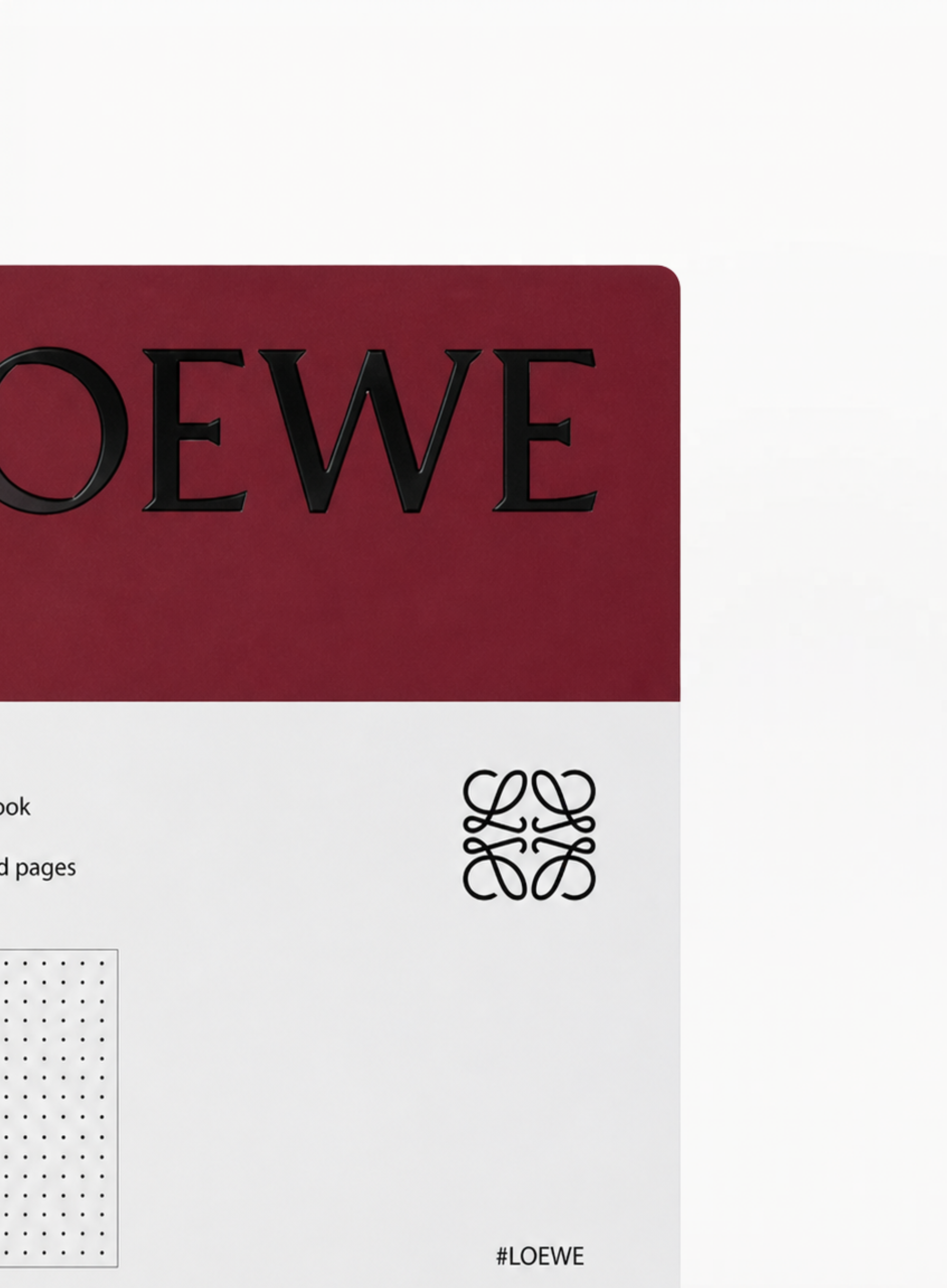 Loewe ლიმიტირებული შინდისფერი რვეული ჩანაწერებისთვის 21×15 სმ