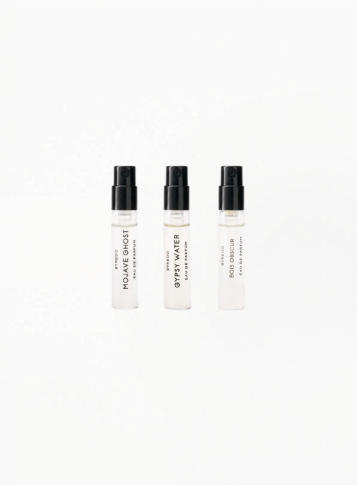 BYREDO Gypsy Water Absolu de Parfum (x1) & Mojave Ghost Absolu de Parfum (x1) & Bois Obscur Perfume Extract (x1) — 3 × 2ml Discovery Set