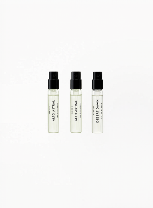 BYREDO Alto Astral Eau de Parfum (x2) & Desert Dawn Eau de Parfum (x1) — 3 × 2ml Discovery Set