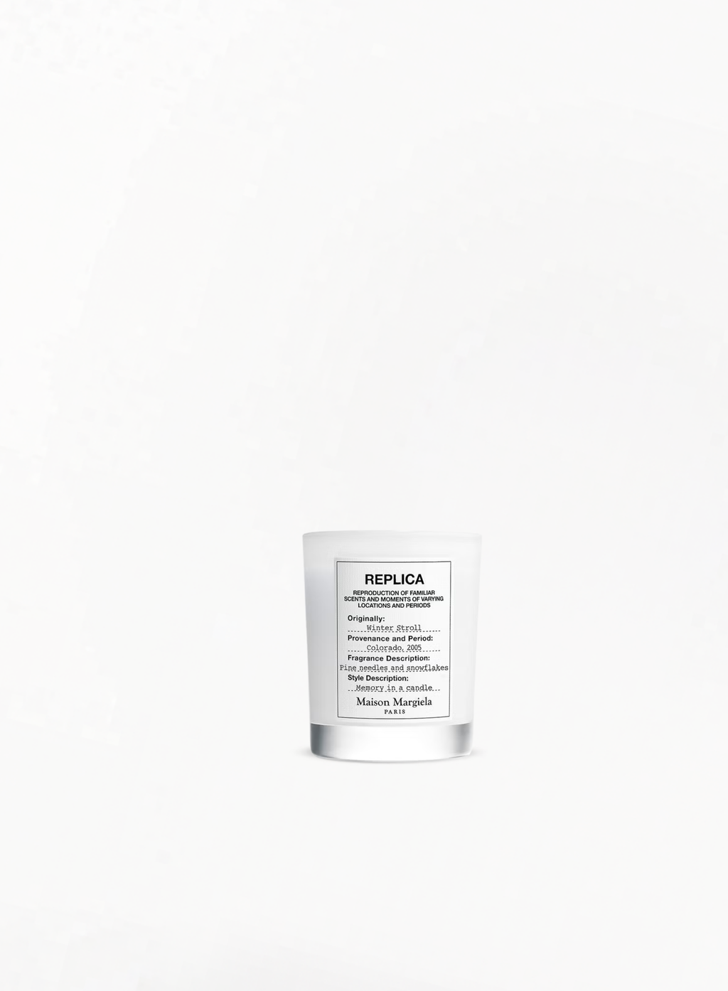 MAISON MARGIELA REPLICA Winter Stroll სურნელოვანი სანთელი 165გ