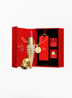 CHRISTIAN LOUBOUTIN Rouge Louboutin Strass Limited Edition Gift Set – L’Écrin Strass Refillable Lipstick Case with 003G Mundo Red