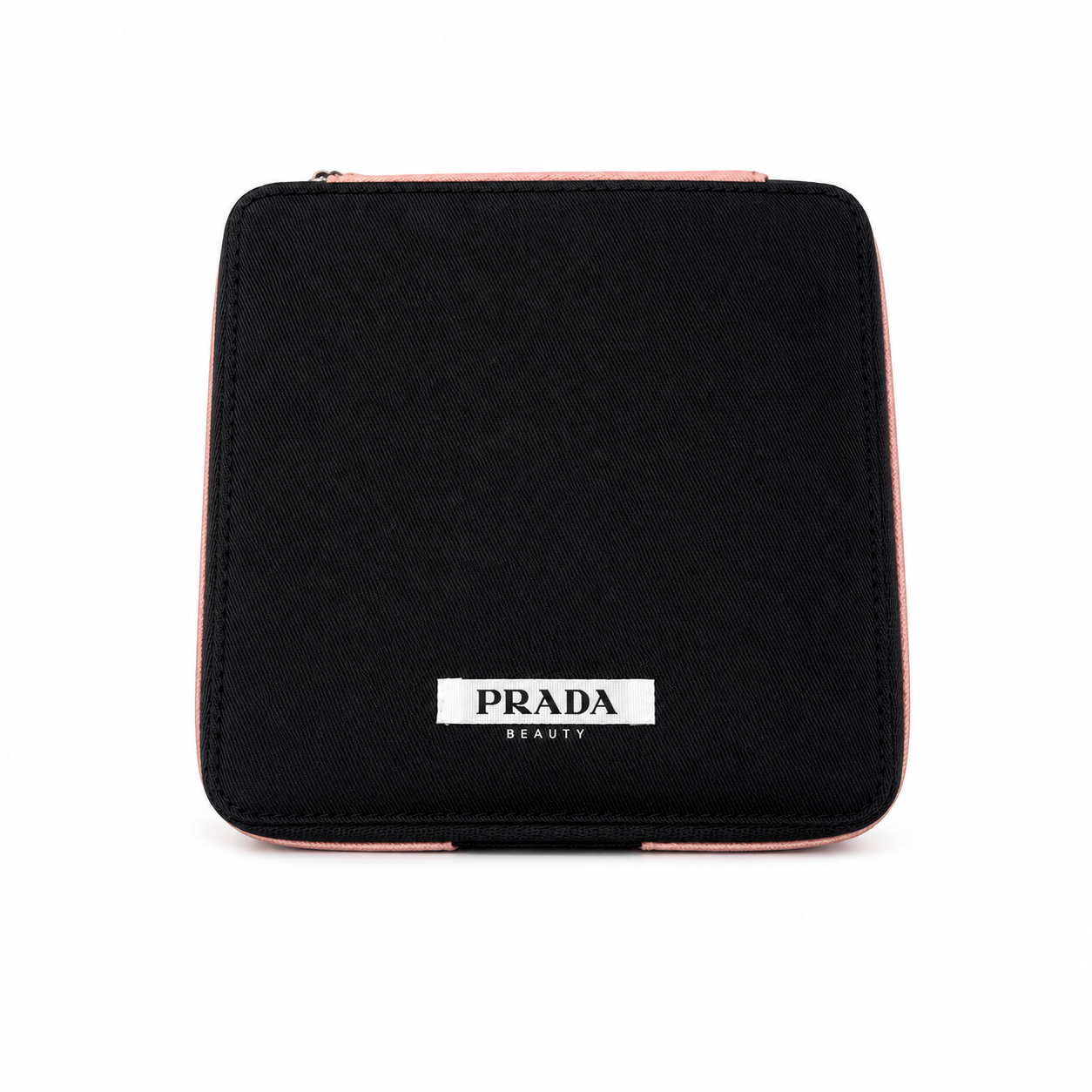 PRADA ულტრა იშვიათი კოსმეტიკური ჩანთა – შავი & ვარდისფერი 16x15სმ