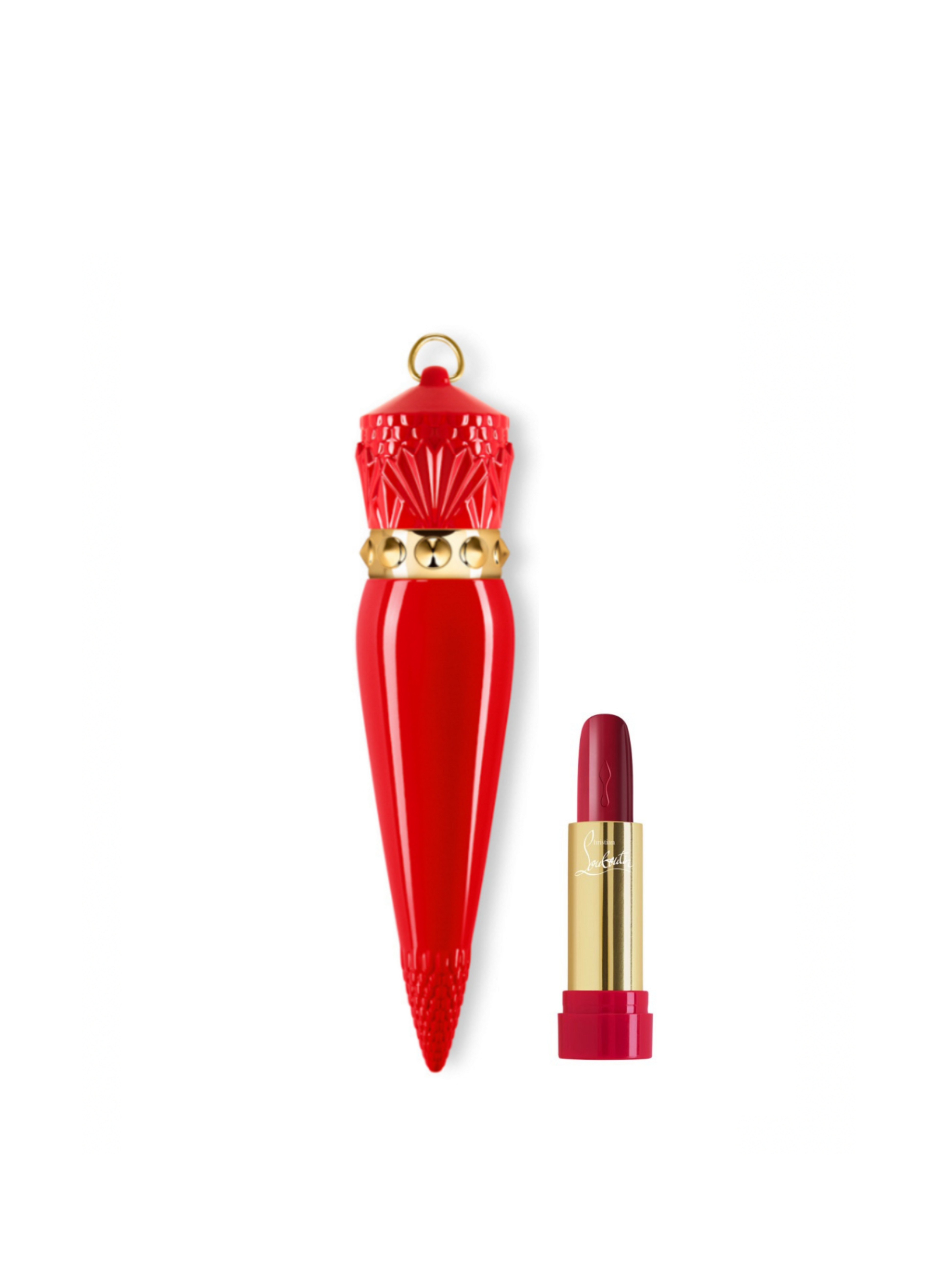 Christian Louboutin-ის წითელი ფერის ტუჩსაცხის ქეისი და რეფილი 001G