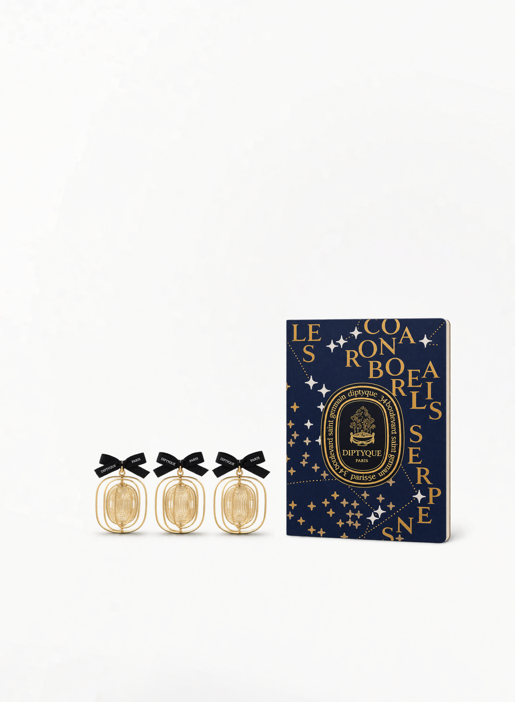 DIPTYQUE სურნელოვანი ბლოკნოტი 10x15სმ და ორნამენტები ნაკრები 10x15სმ