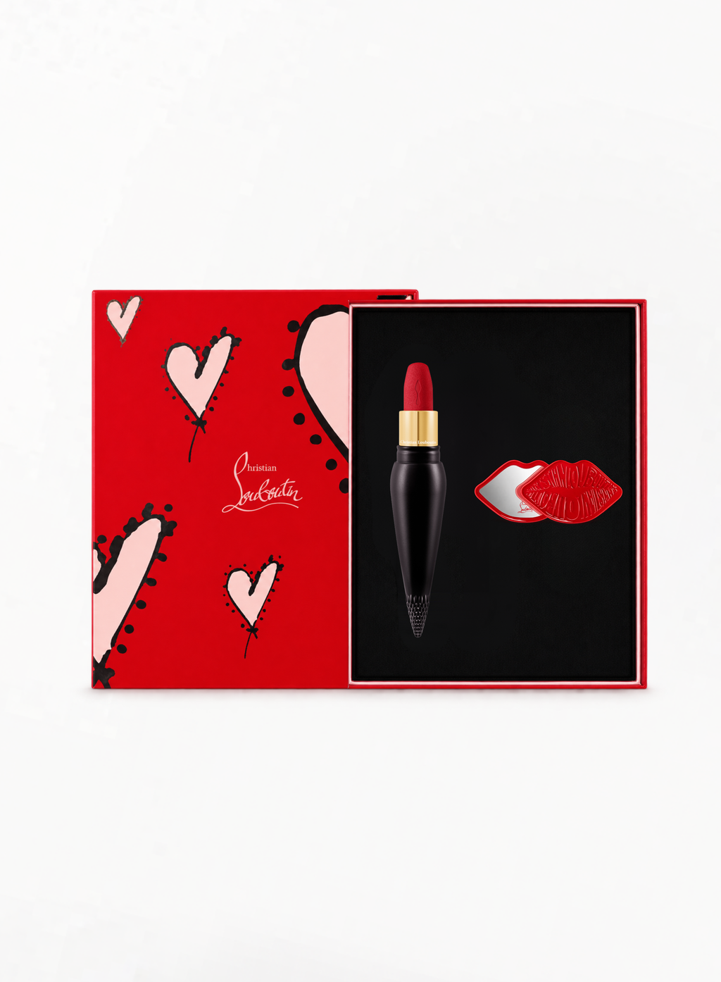 CHRISTIAN LOUBOUTIN სასაჩუქრე კომპლექტი - ტუჩსაცხი 005M და წითელი სარკე