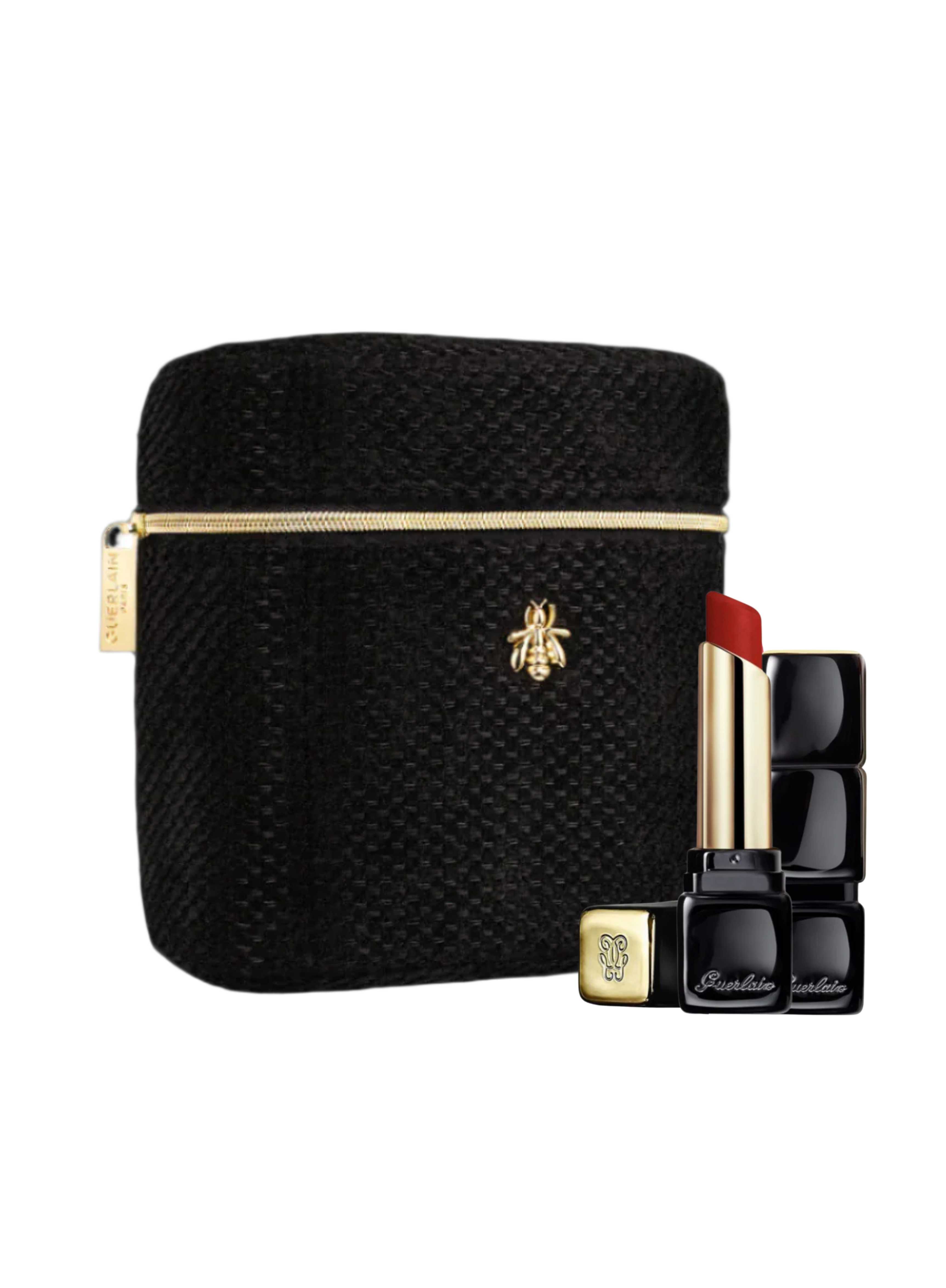 Guerlain KissKiss Matte Lipstick 940 My Rouge – Intense Red Matte And Cosmetics Bag 14x13x6cm