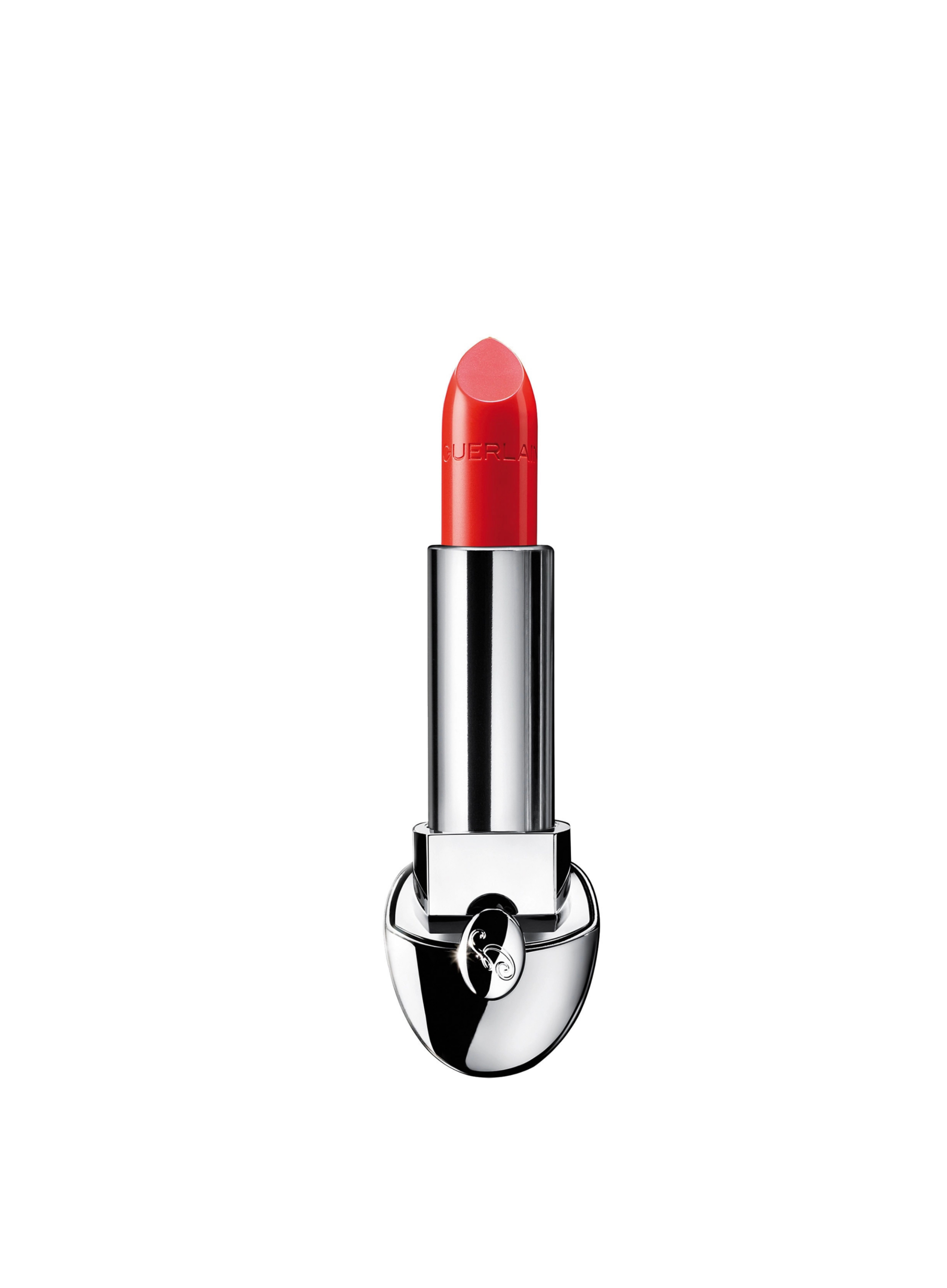 Guerlain Rouge G Satin Lipstick N°28 — nude pink satin lipstick in silver case
