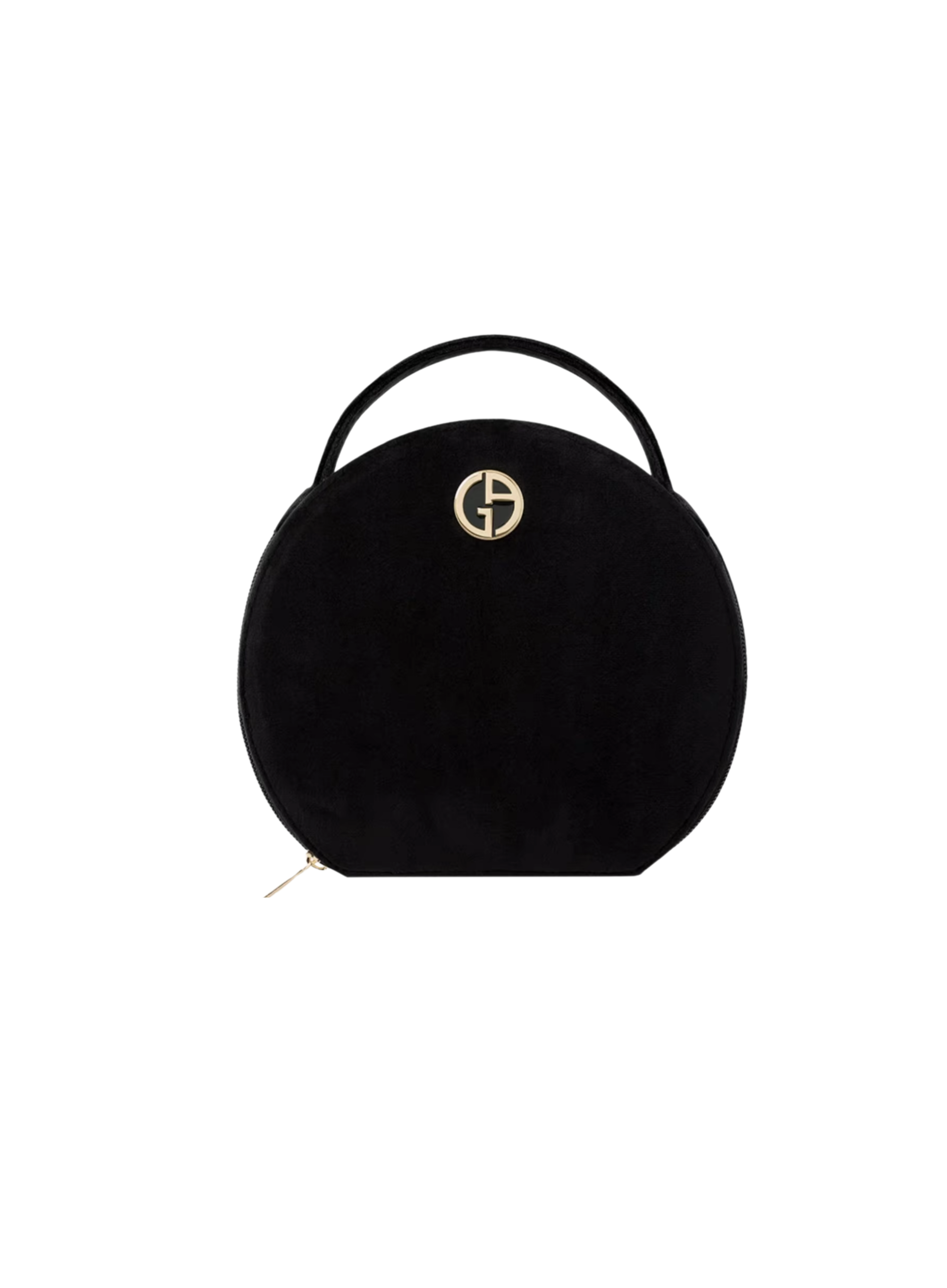 GIORGIO ARMANI მრგვალი კოსმეტიკის ჩანთა, შავი
