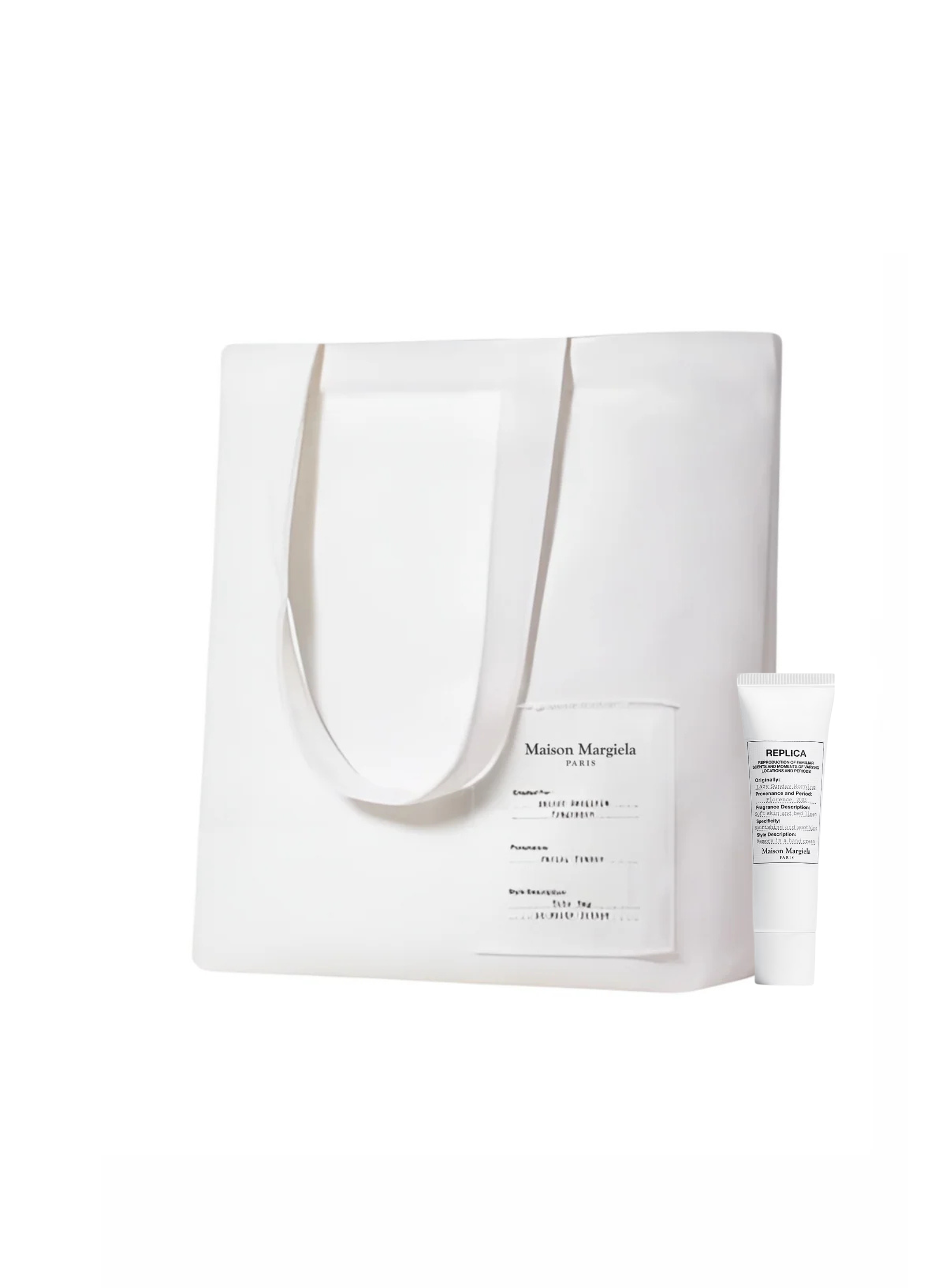 Maison Margiela თეთრი ტოუტ-ჩანთა (პატარა ზომა) + Lazy Sunday Morning 
