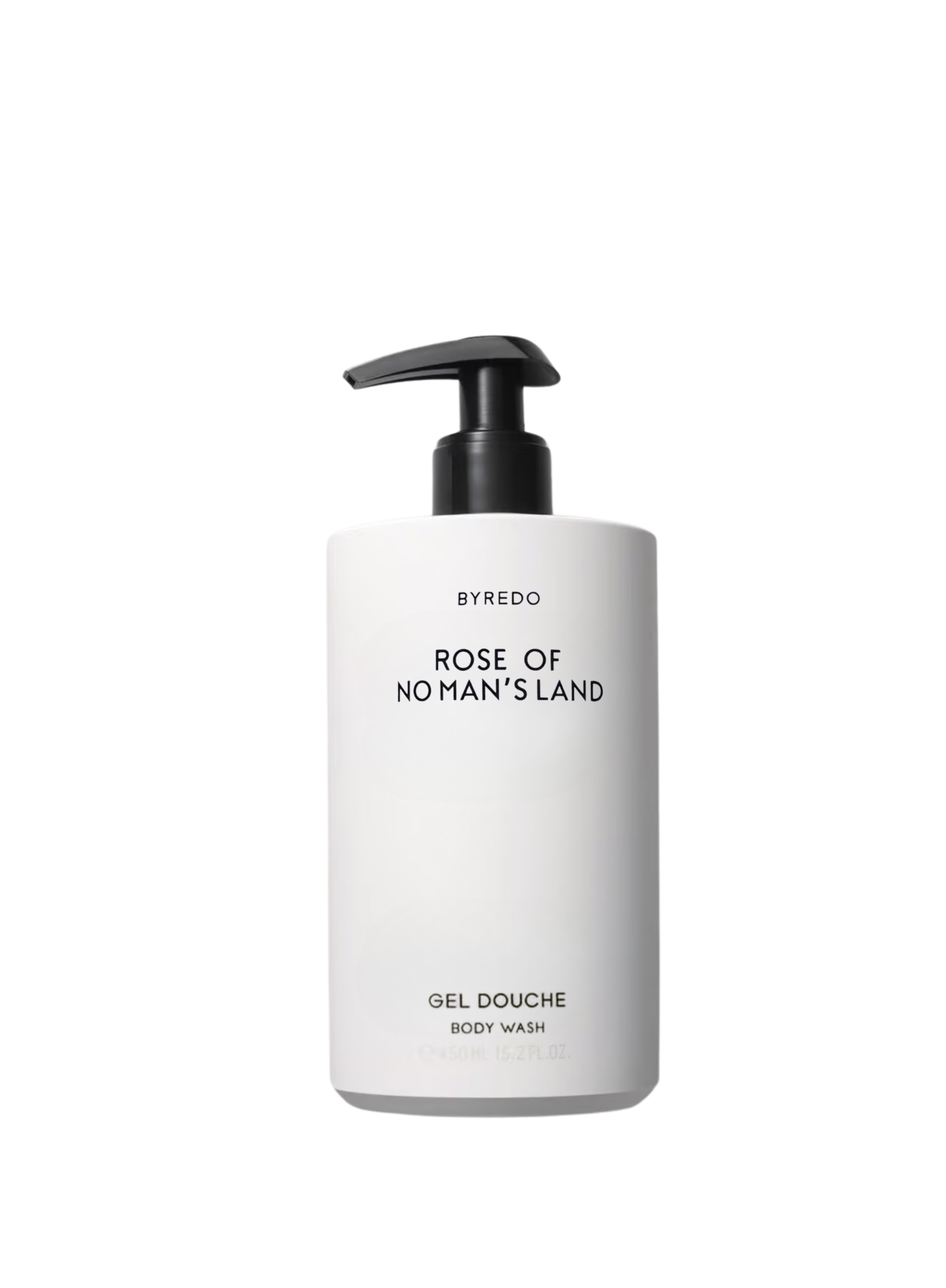 Byredo Rose of No Man's Land body wash bottle on a white background