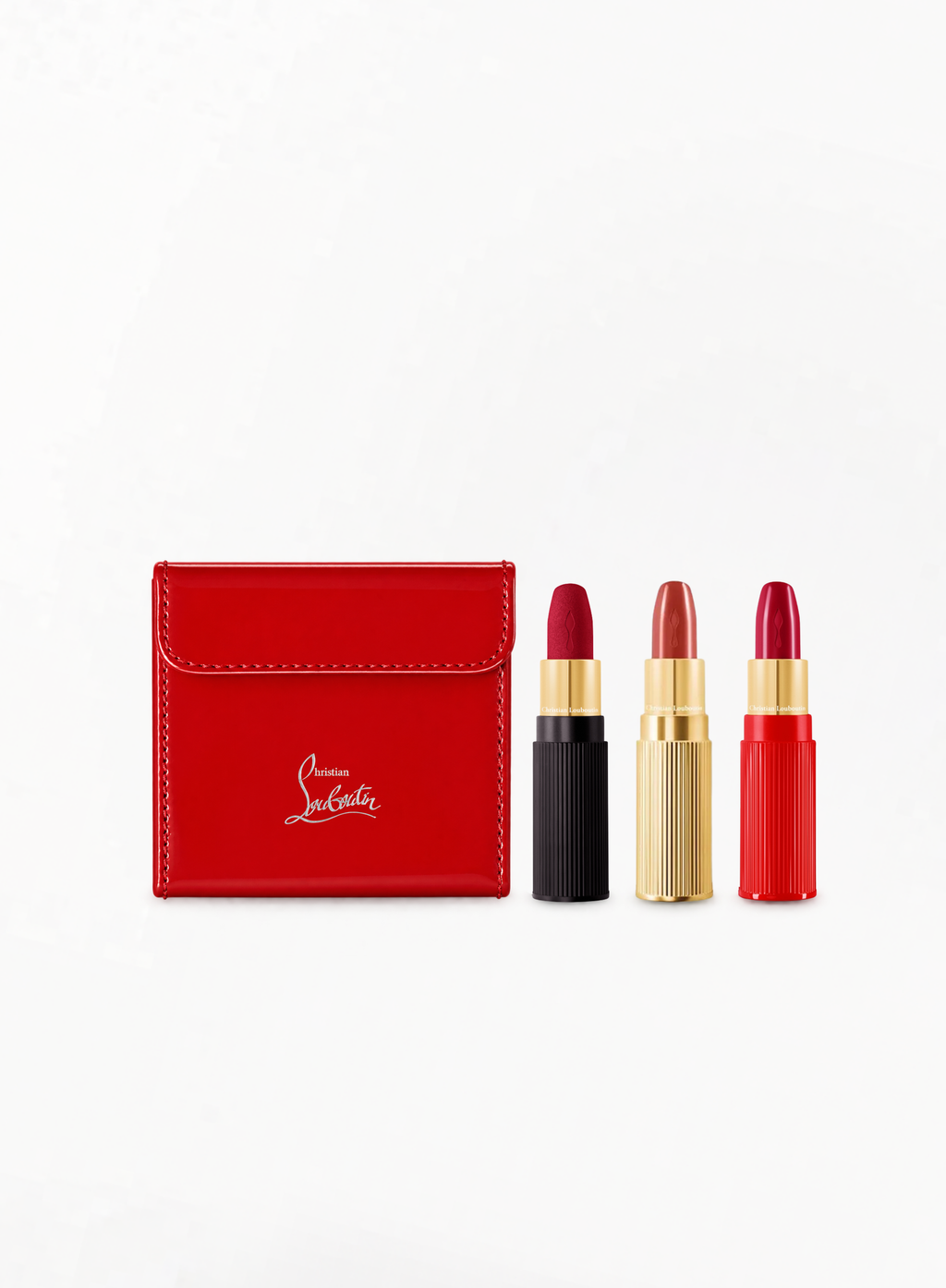 CHRISTIAN LOUBOUTIN სეტი Son On The Go Trio – Red Show 002G / Red Dramadouce 005M / Bobo Blush 385