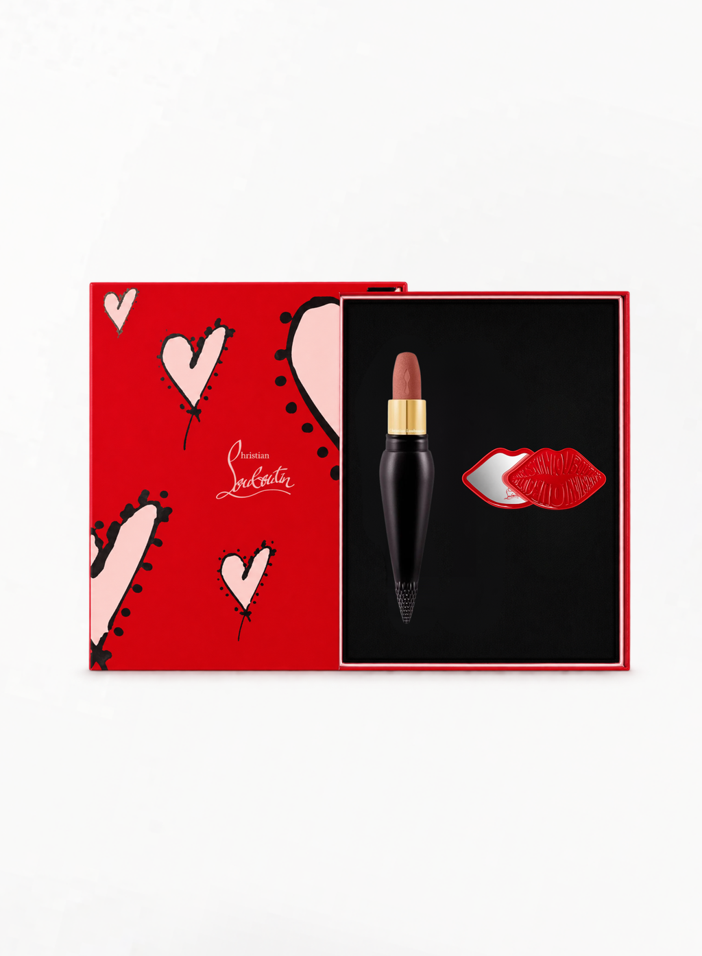 CHRISTIAN LOUBOUTIN Rouge Louboutin Velvet Matte Lipstick Milky Light 342M with Red Mirror