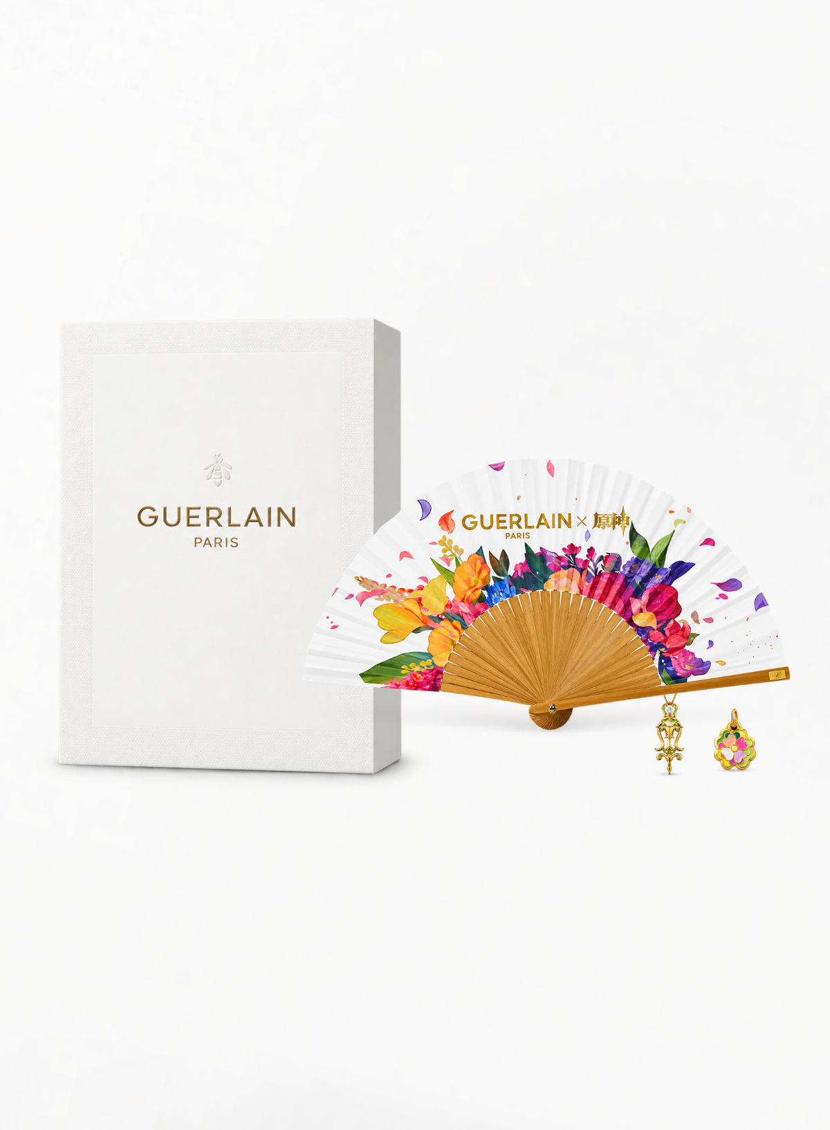 GUERLAIN Hong Kong Limited Edition Fan 21cm & Necklace with Two Charms