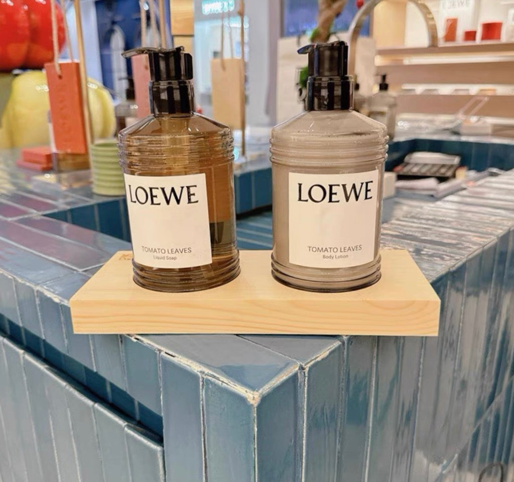 Loewe Soap Bottle Holder – Wooden Double Slot