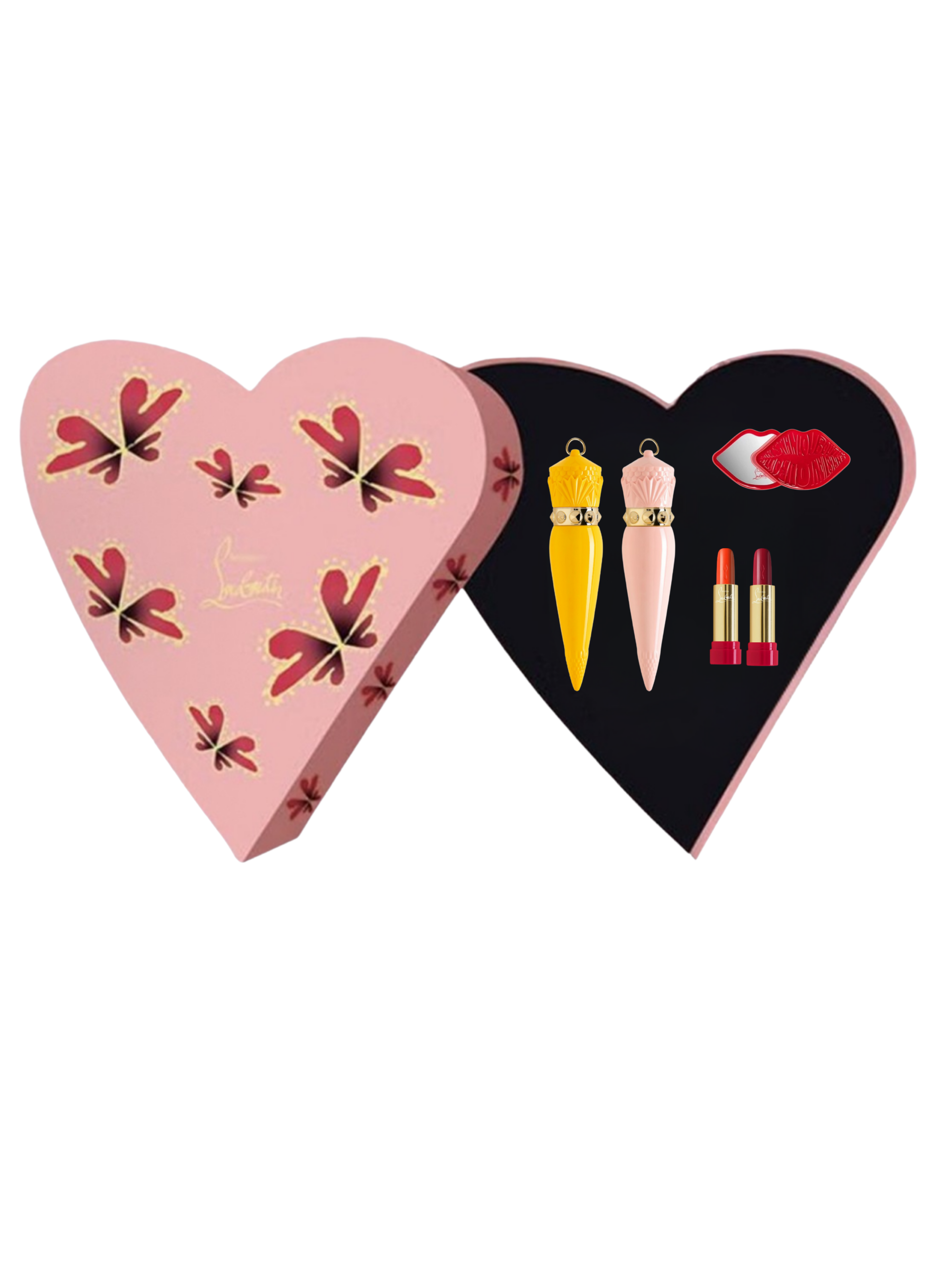 Christian Louboutin ტუჩსაცხის ქეისი (ყვითელი/ვარდისფერი) + რეფილი