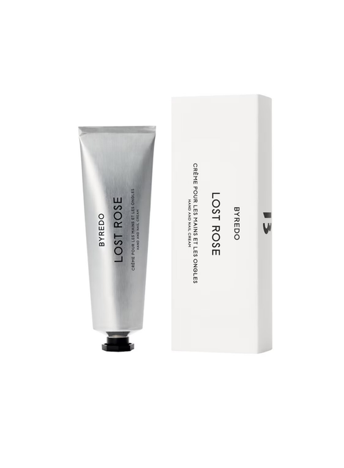 BYREDO Lost Rose Hand and Nail Cream 50ML with original box packaging in minimalist white presentation.