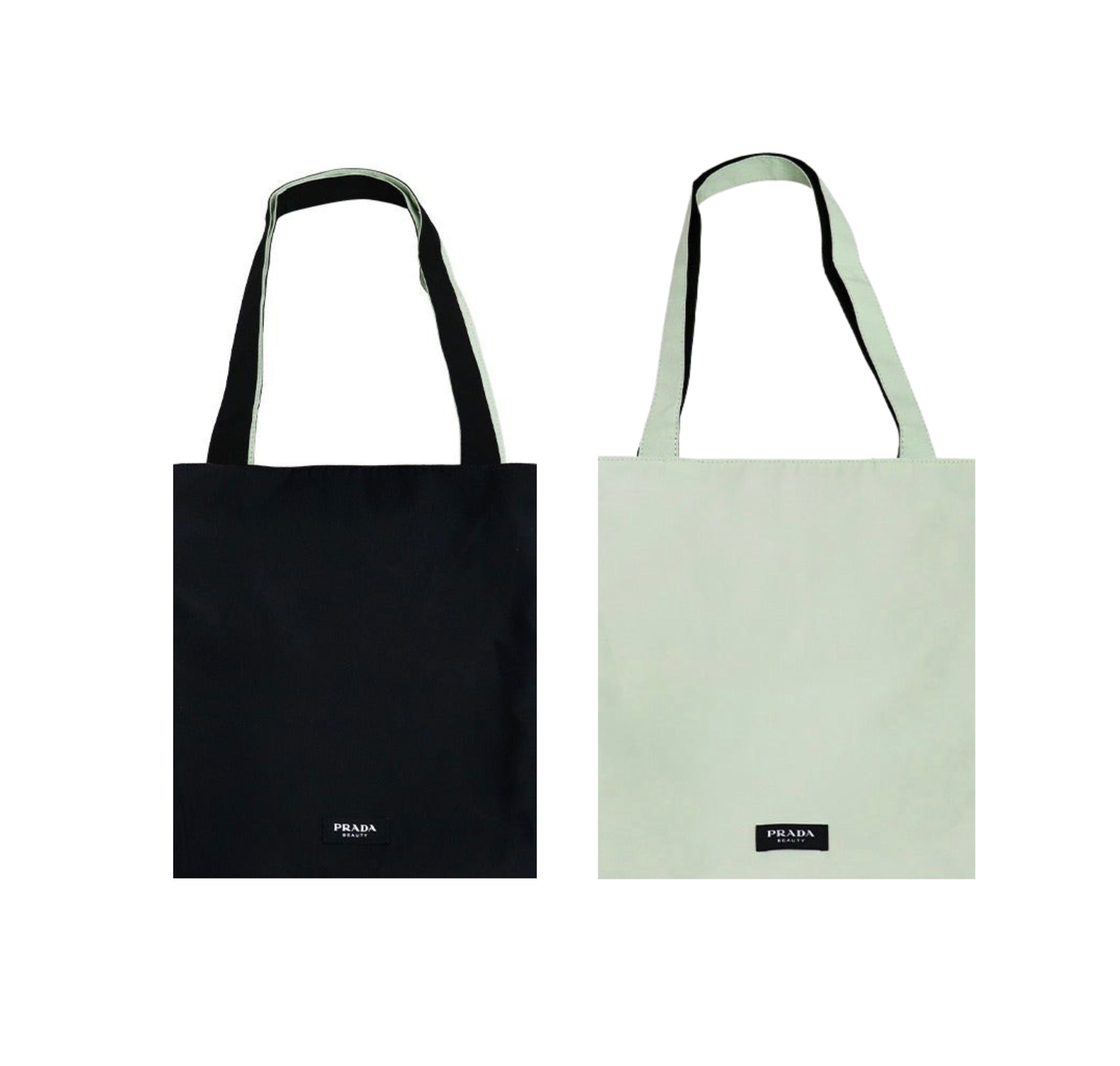 PRADA Two-Sided Cosmetics Tote – Black & Neon Green with Tag 37x36cm