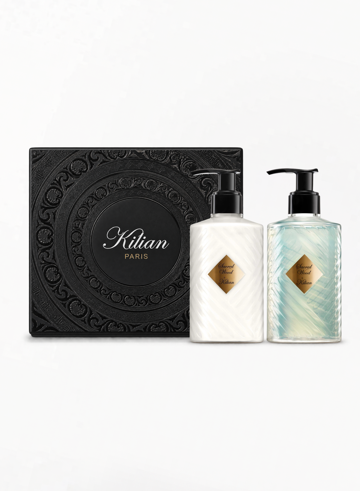 KILIAN Sacred Wood  სხეულის ლოსიონი 250მლ & Sacred Wood შხაპის გელი 250მლ ლიმიტური სასაჩუქრე სეტი
