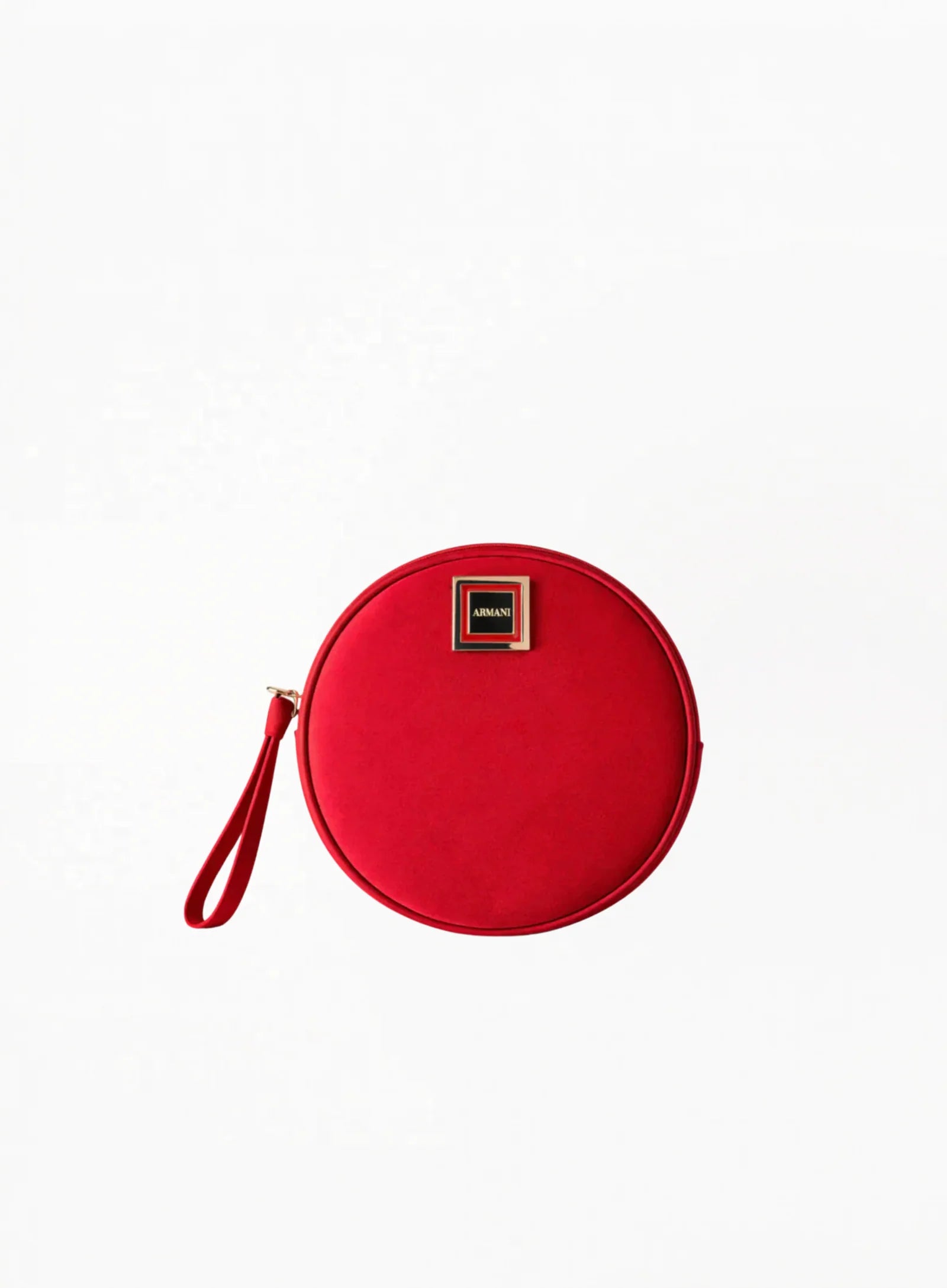GIORGIO ARMANI Red Round Pouch 18cm