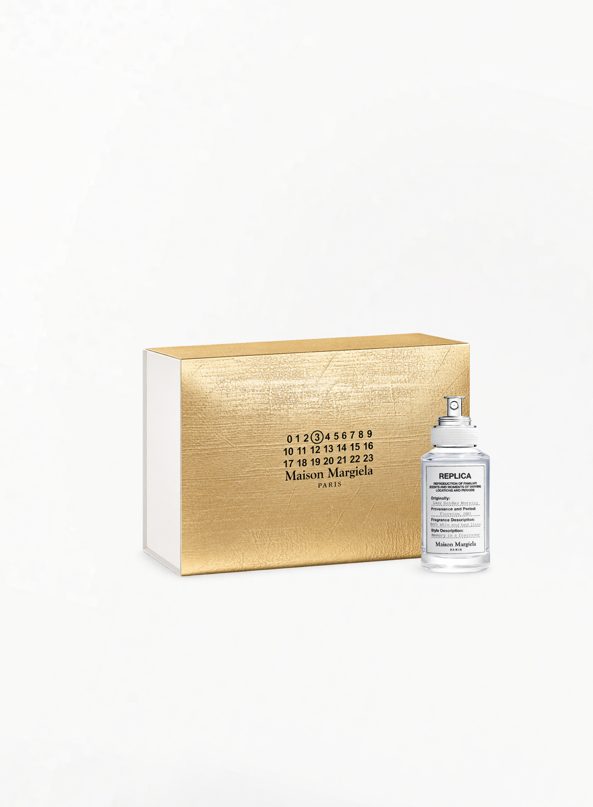 MAISON MARGIELA REPLICA Lazy Sunday Morning Eau de Toilette 30მლ — იშვიათი ოქროსფერი ყუთით