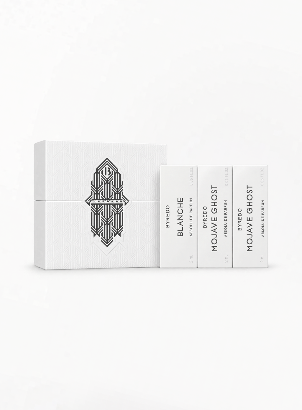 BYREDO Blanche Absolu de Parfum (x1) & Mojave Ghost Absolu de Parfum (x2) – 3 × 2ml Discovery Set