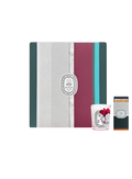 Diptyque limited edition Roses gift set — 70G candle, designer matches and striped gift box, on white background